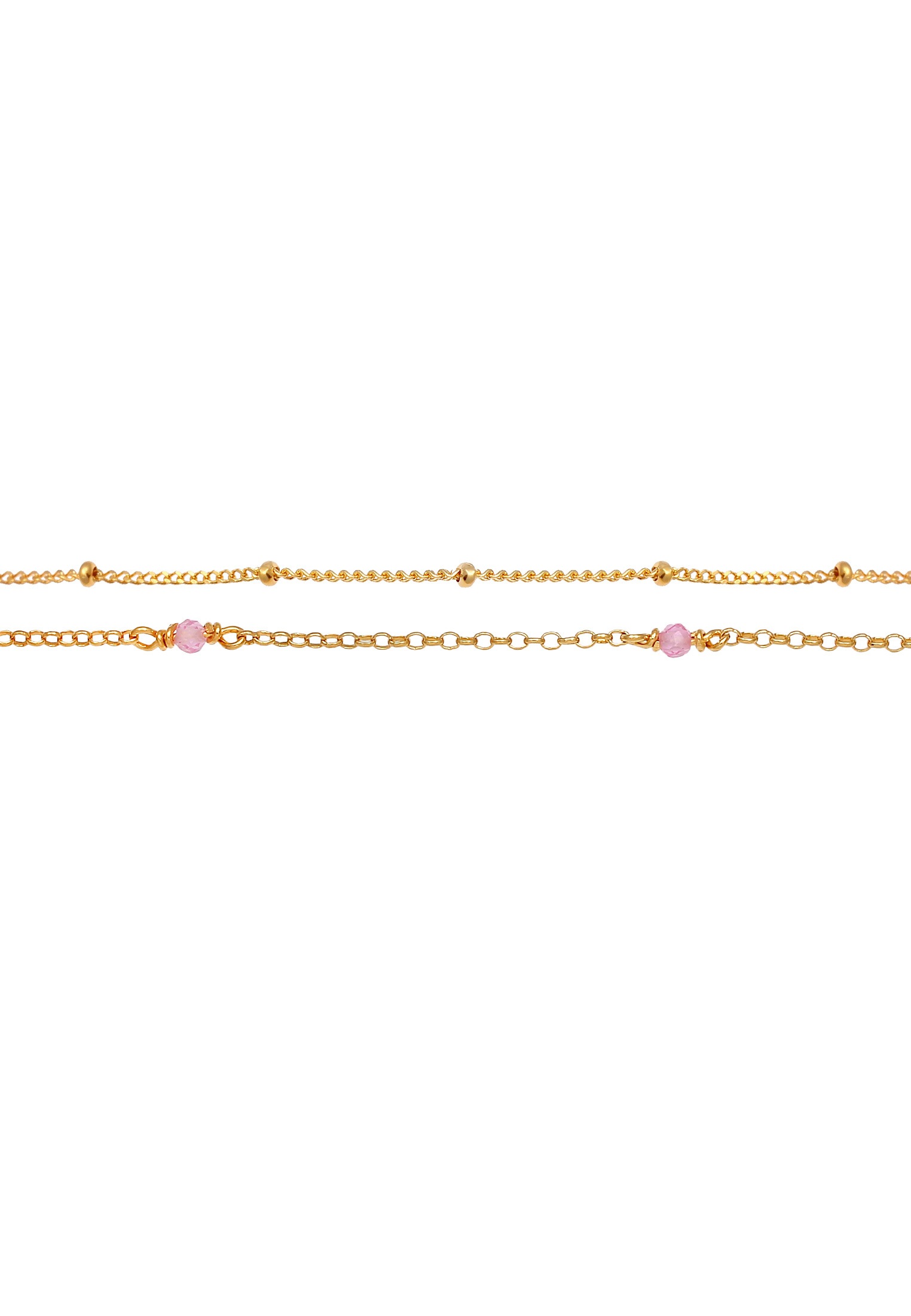 Elli Silberkette »Halskette Layer Rosa Quarz Kugeln Beads 925 Silber«