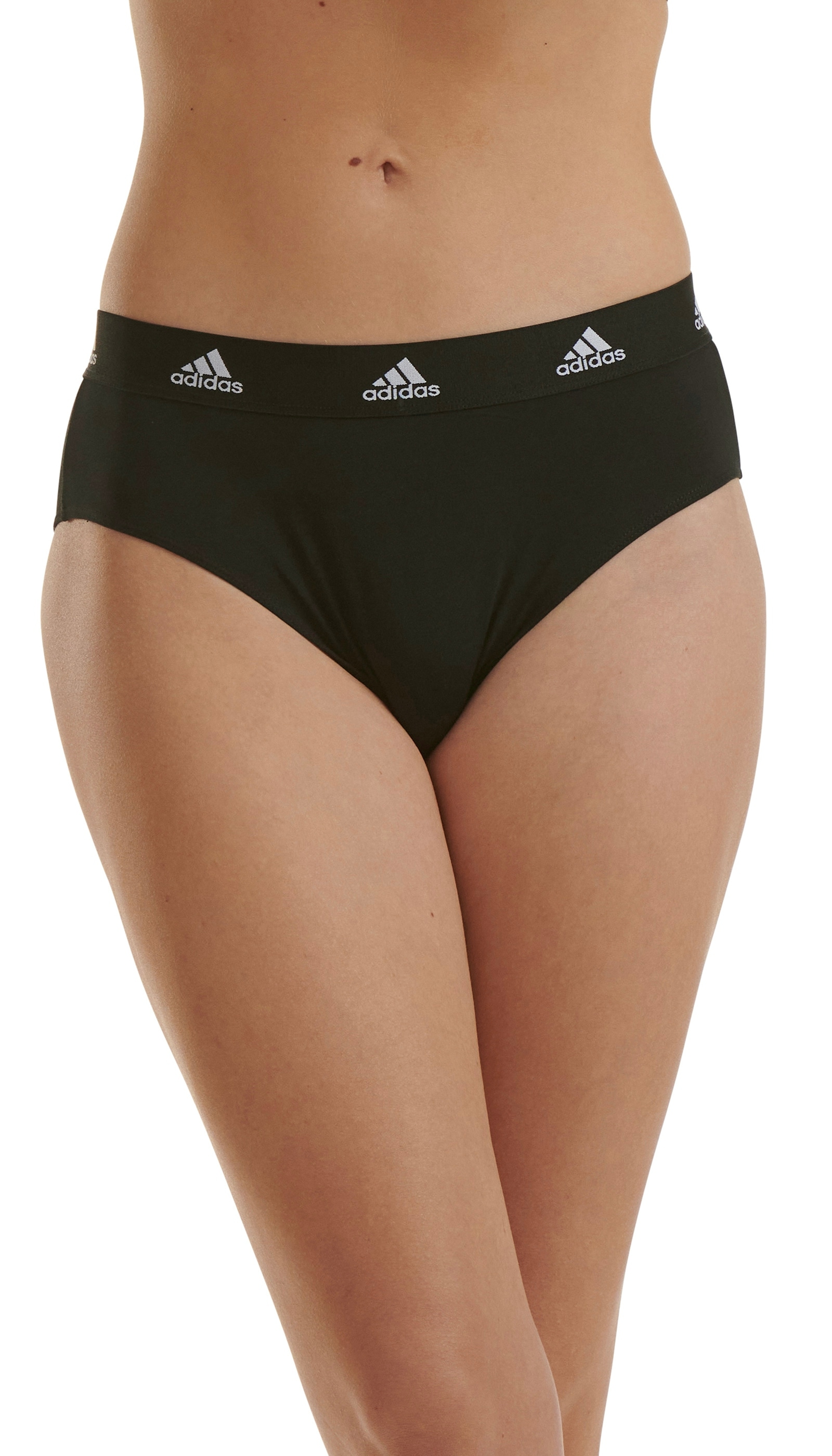 adidas Sportswear Bikinislip »"Sport Active Comfort Cotton"«, (3er Pack), Logo-Web-Bund, elastisches Single Jersey, schnelltrocknend