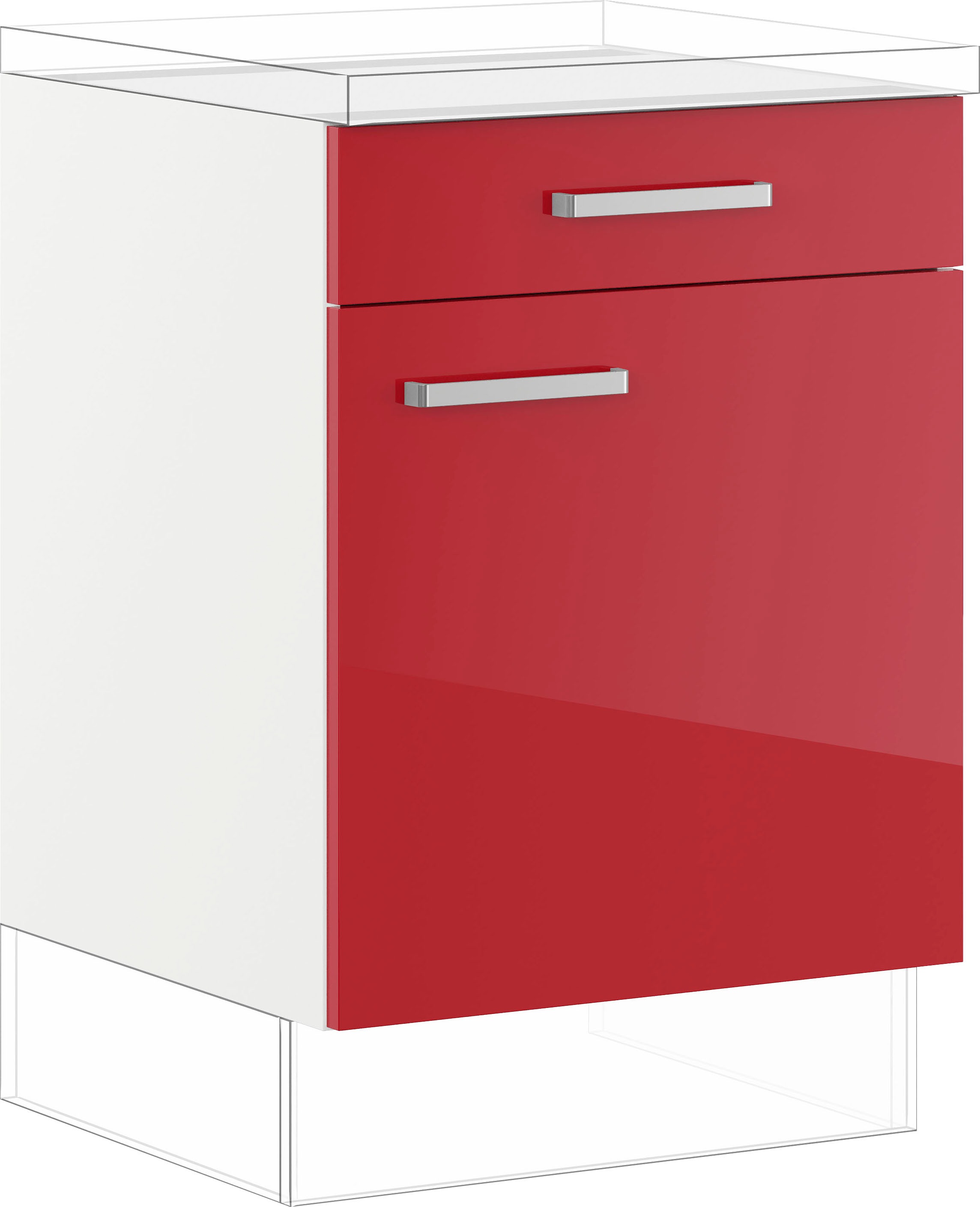 IMPULS KÜCHEN Unterschrank »"Turin", Breite/Höhe: 60/72,3 cm, mit Soft-Close«, vormontiert, mit Schubkasten, mit Drehtür