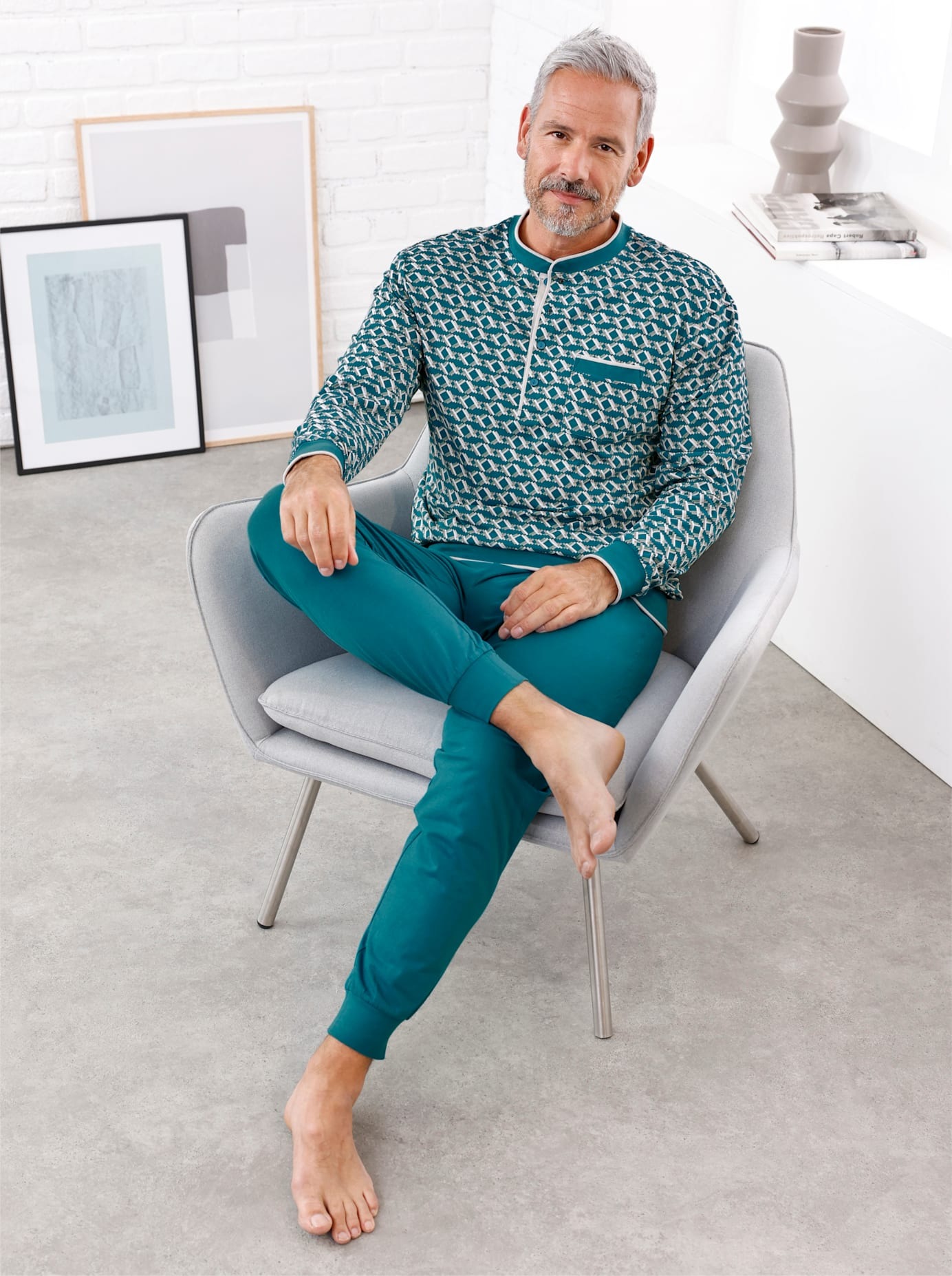 Kings Club Herren Schlafanzug in blau, Größe 60/62