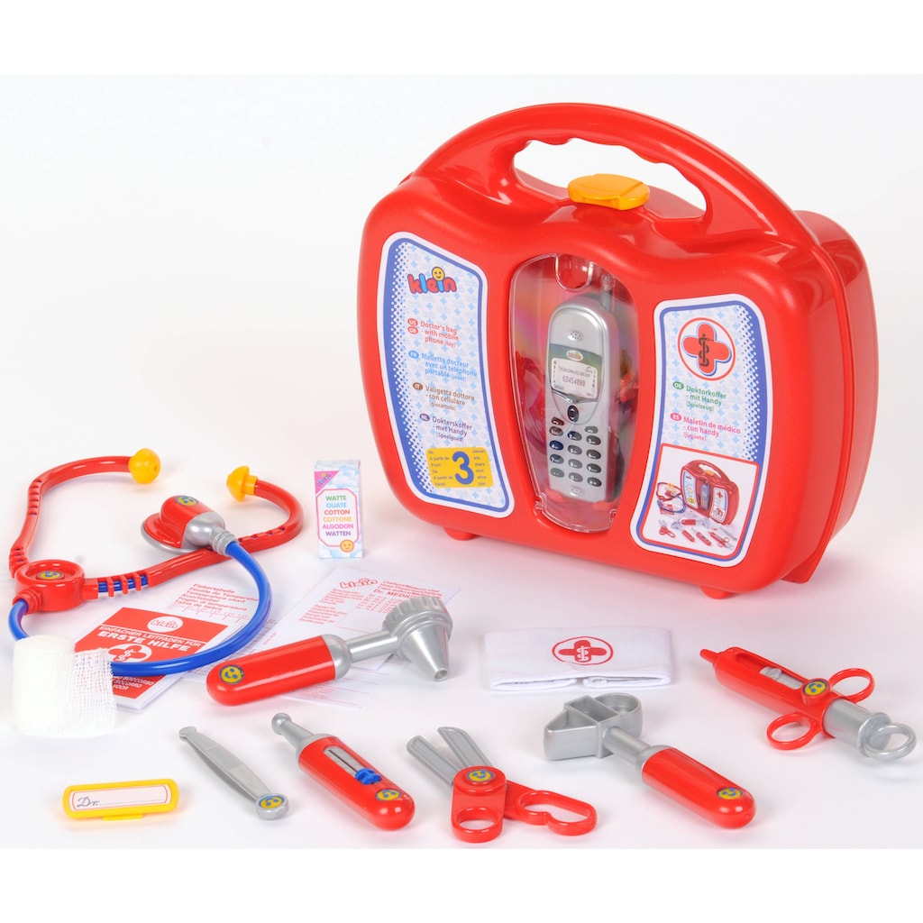 Klein Spielzeug-Arztkoffer, mit Handy, Made in Germany