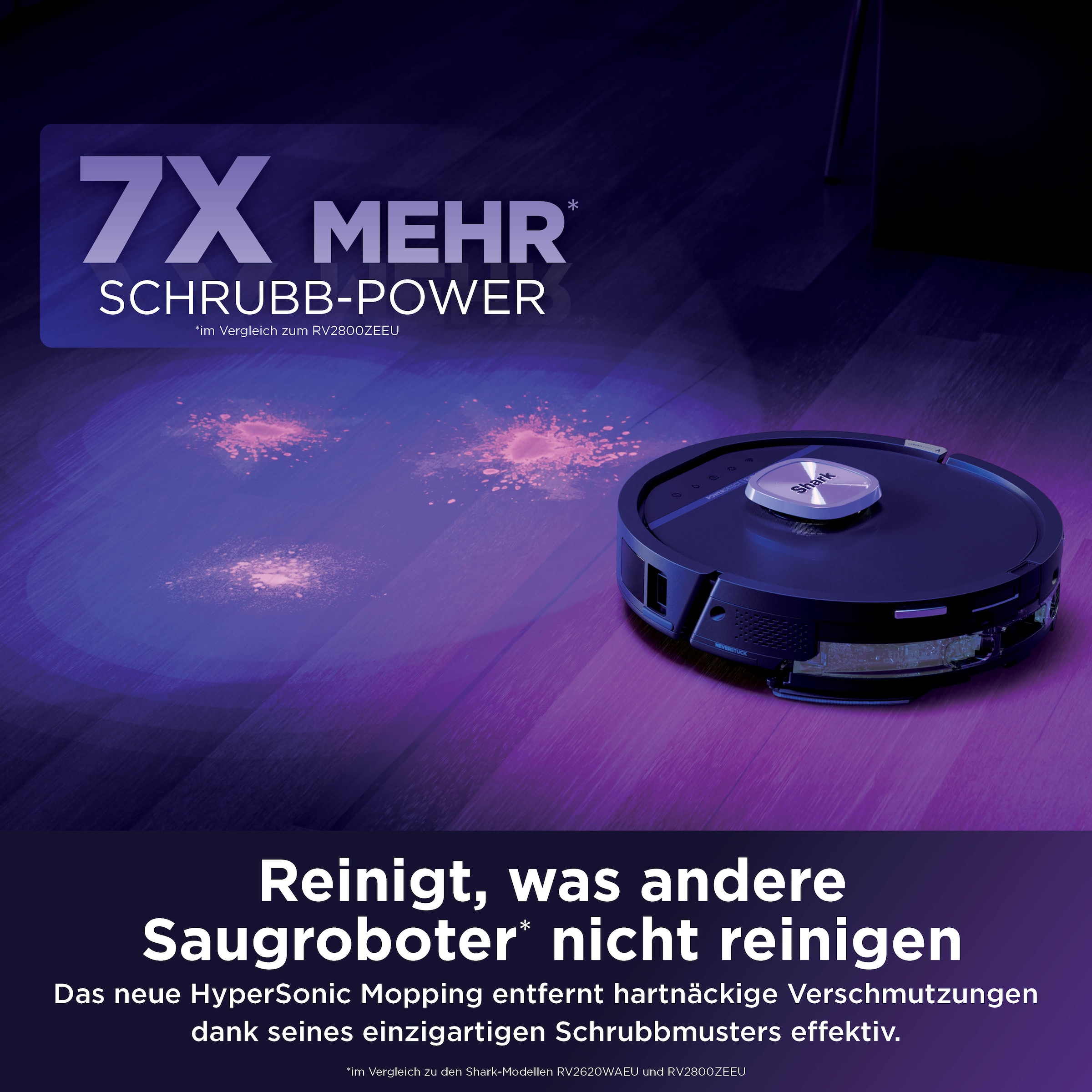 Shark Saugroboter »Shark PowerDetect UV Reveal 2-in-1 Saug- und Wischroboter RV3000XEEU« UV-Reveal-Technologie, 8 PowerDetect-Technologien