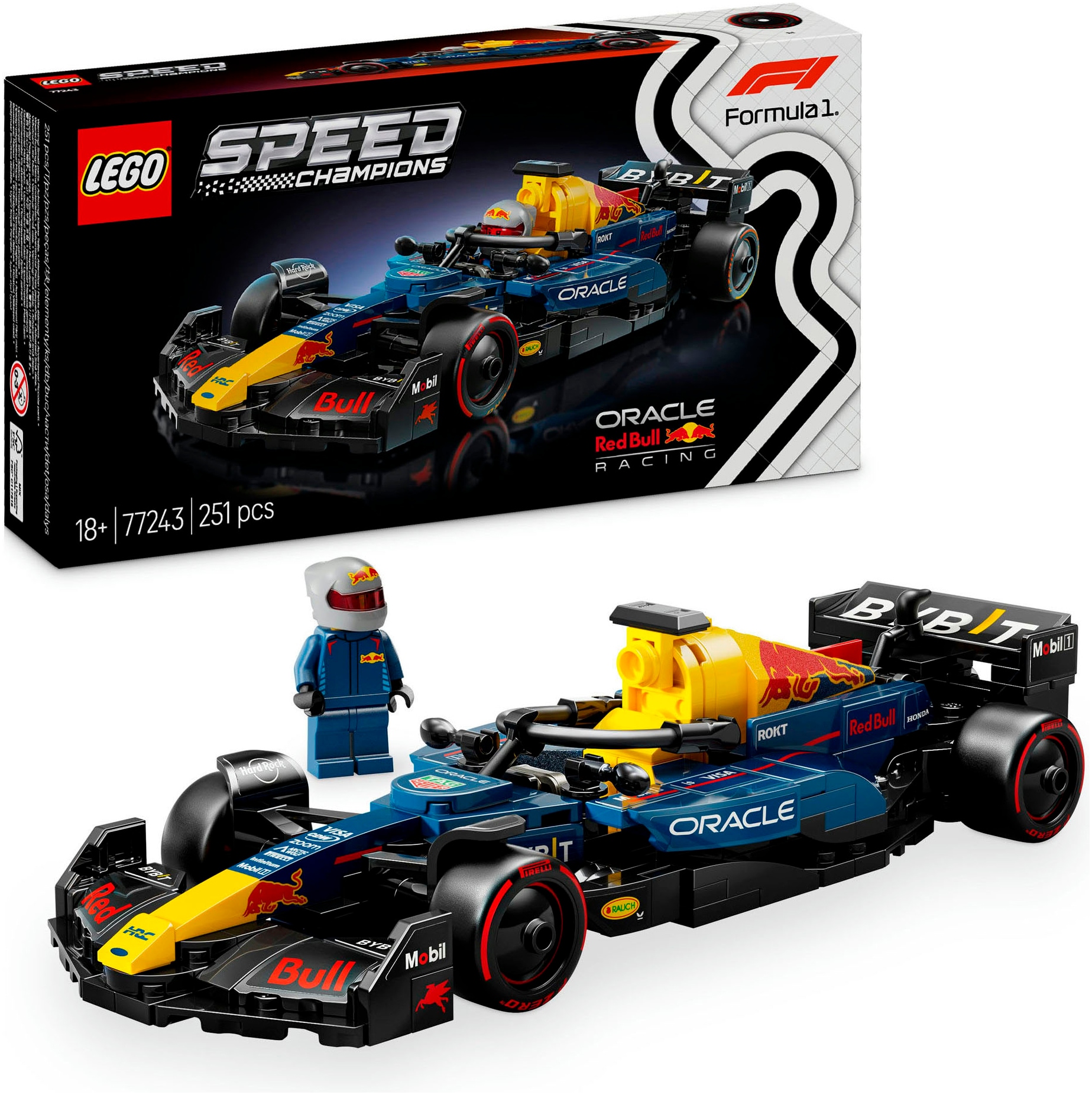 LEGO® Konstruktionsspielsteine »Oracle Red Bull Racing RB20 F1® Rennauto (77243)«, (251...