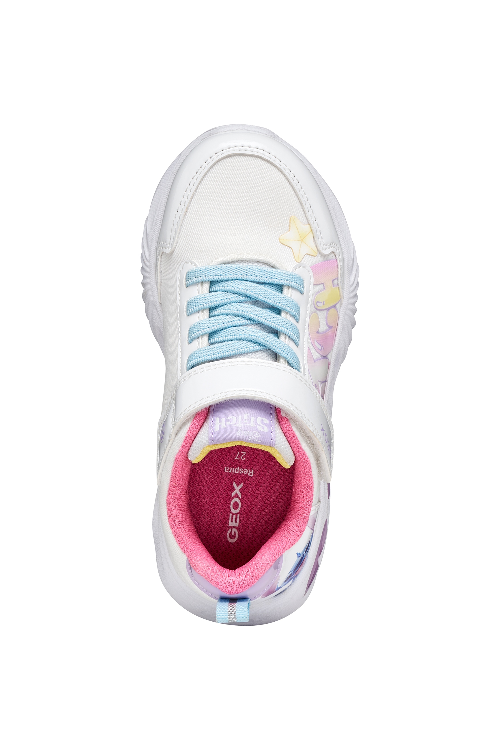Geox Sneaker »J ASSISTER GIRL DISNEY - LILO & STITCH«  Klettschuh mit Stitch-Motiv, Größenschablone zum Download