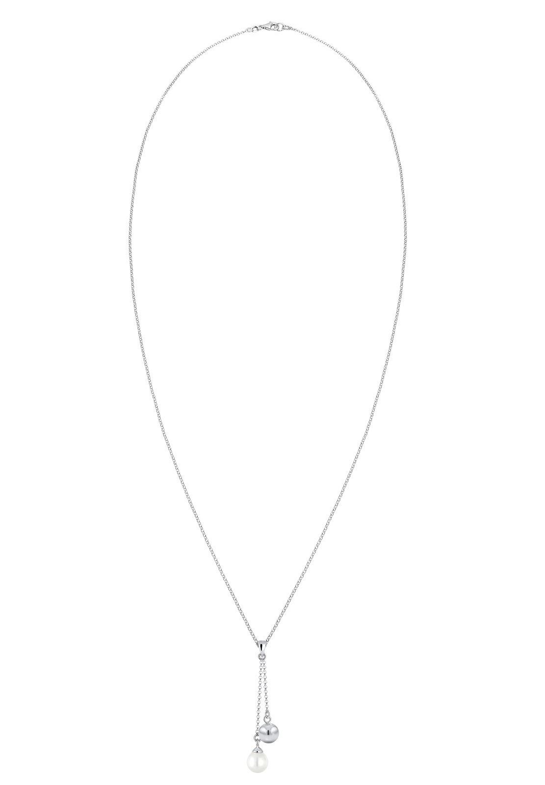 Elli Silberkette »Halskette Y-Kette Muschelkernperle Weiß 925 Sterling Silber«