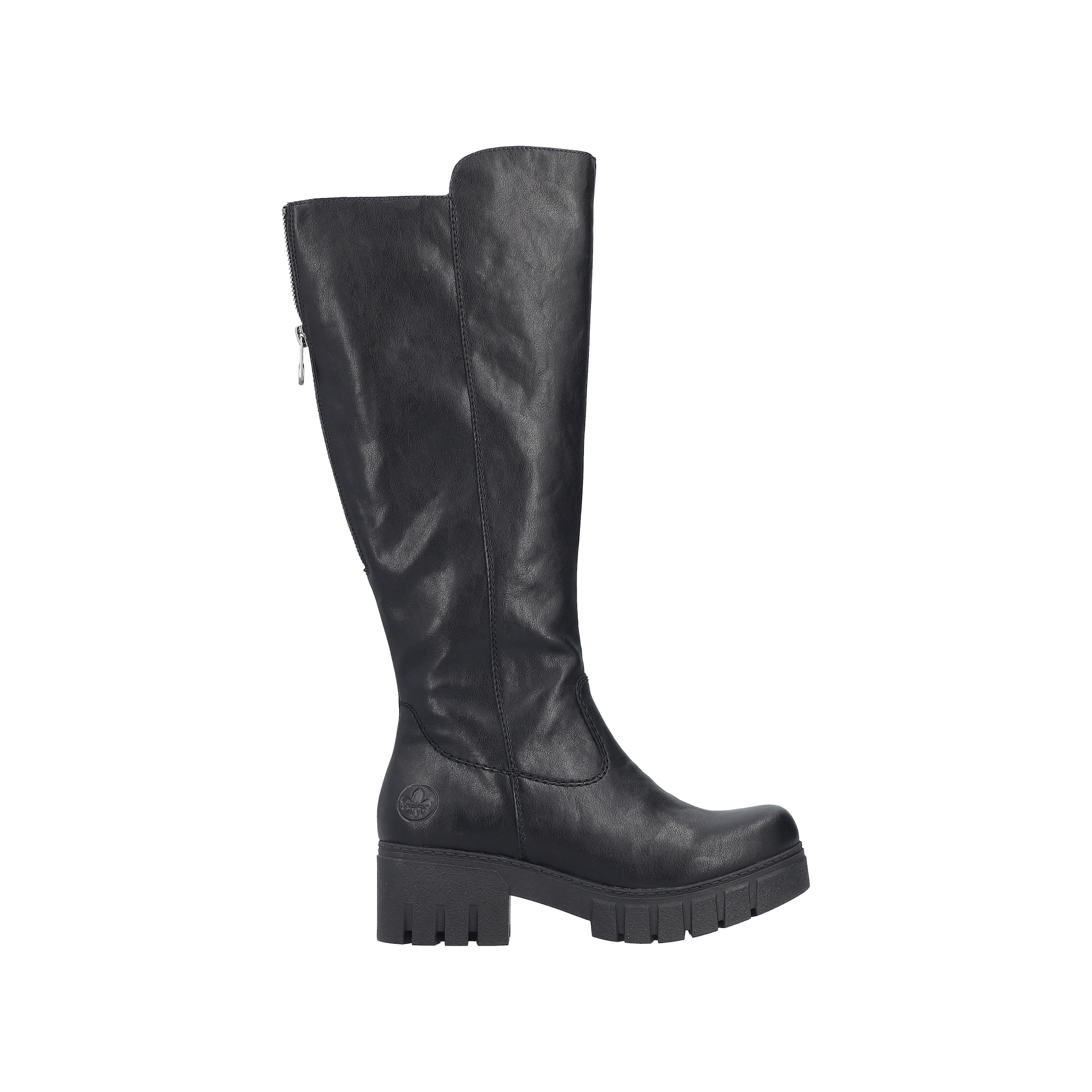 Rieker Stiefel  Langschaftstiefel mit Reißverschluss hinten und markantem Blockabsatz