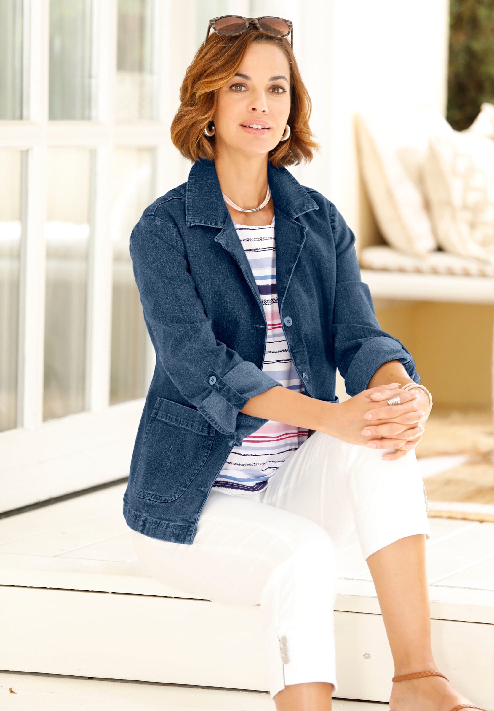 Witt Jeansblazer »Jeans-Blazer Jeansblazer mit krempelbaren Ärmeln«