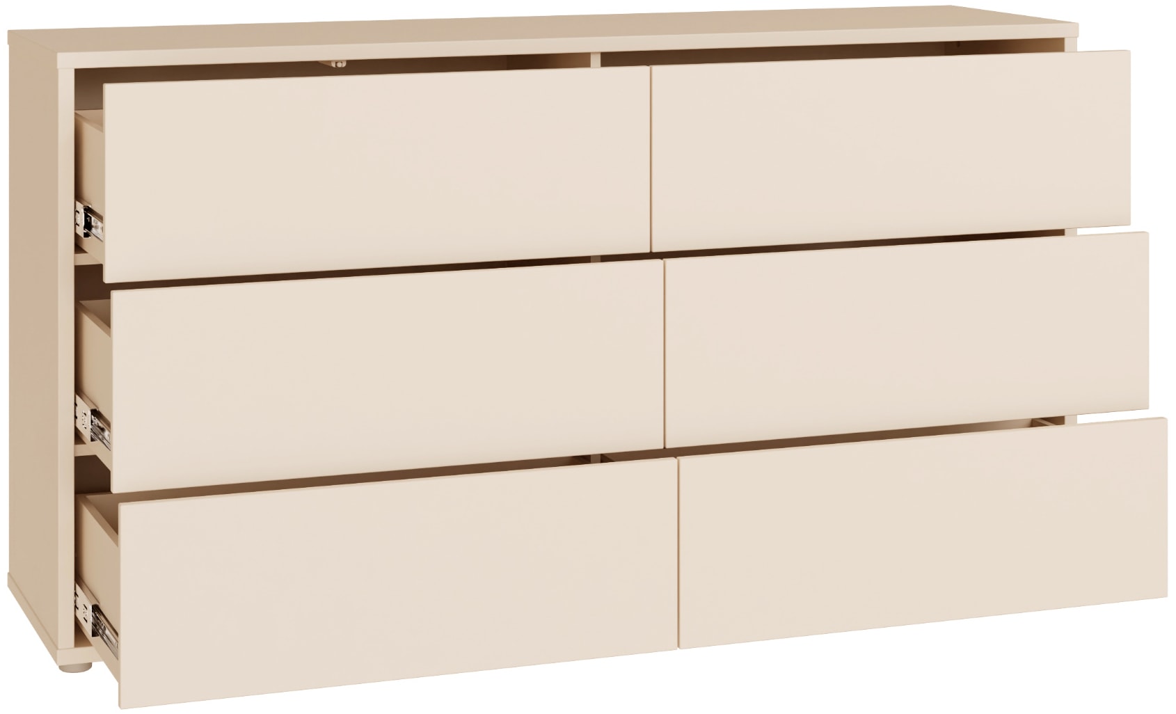 FORTE Sideboard »Alice Springs, Kommode mit 6 Schubkästen, Breite 154,5cm« Schubkästen mit Vollauszug, grifflos,Push to open , Stauraum