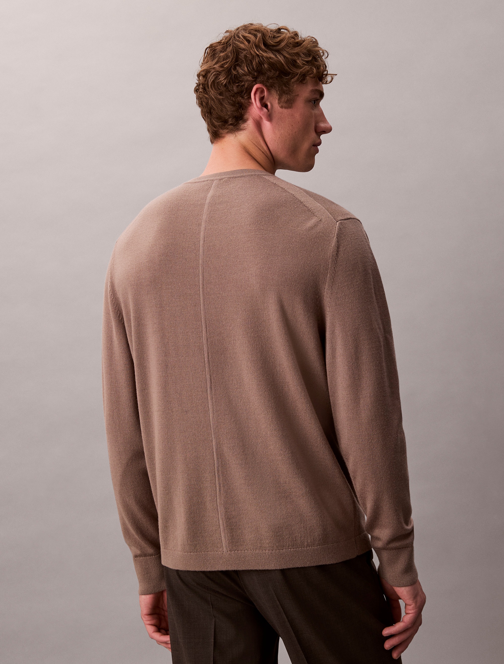 Calvin Klein Strickpullover »LS 100% MERINO CREW 14GG« Mit Rundhalsausschnitt, regular fit