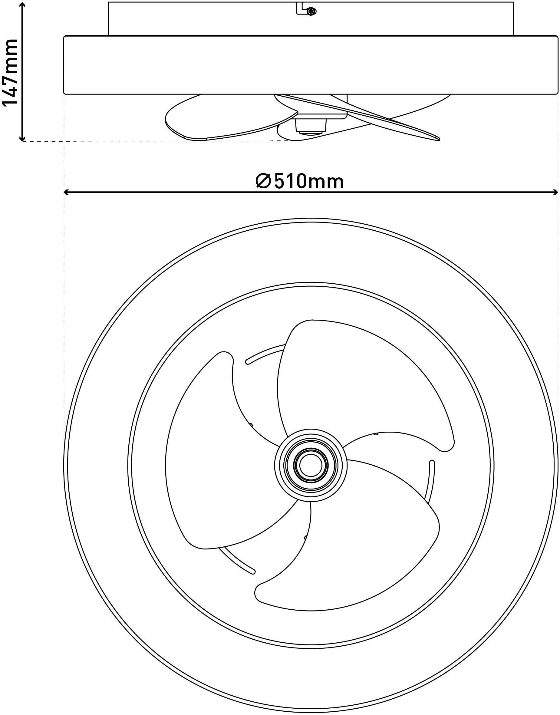 OTTO home LED Deckenleuchte »Deckenventilator Vittor« LED-Modul 1 Stk. warmweiß - kaltweiß inkl. Ventilator, dimmbar, CCT, Memory, Nachtlicht, Timer, IR-Fernbed.