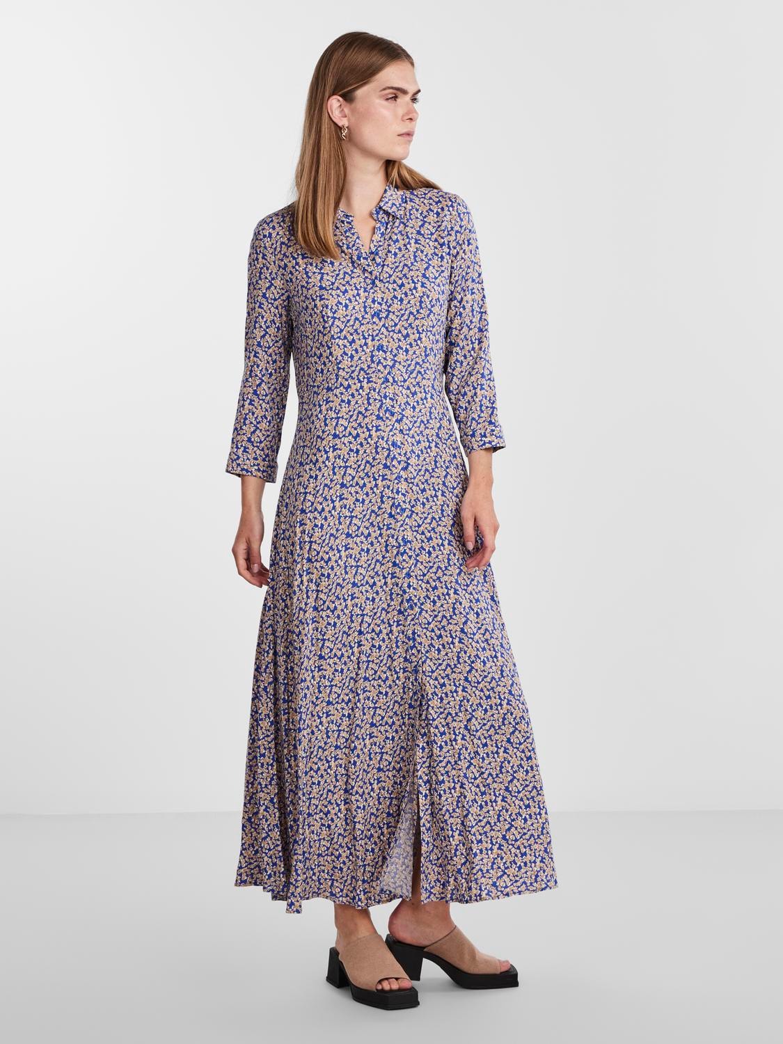 Y.A.S Hemdblusenkleid »YASSAVANNA LONG SHIRT DRESS«, mit 3/4 Ärmel