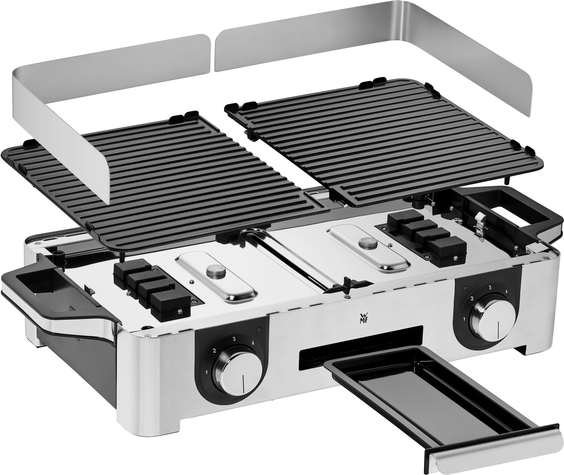 WMF Standgrill »Lono Master, inkl. Standfuß« 2400 W antihaftbeschichtete Aluminium-Gussplatten, Outdoor geeignet