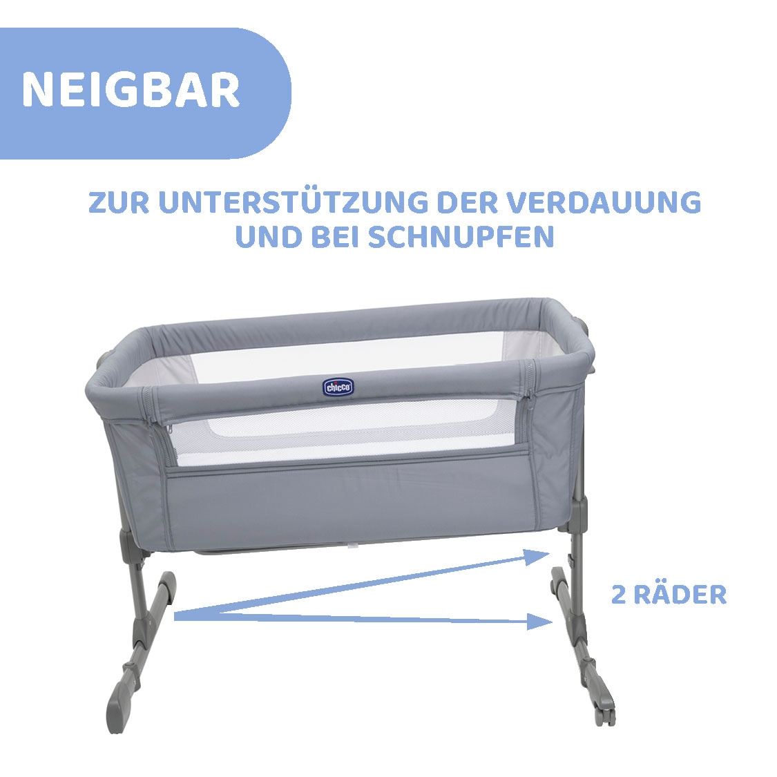 Chicco Beistellbett »next2me essential, stone«, Bezug teilweise aus recyceltem Material