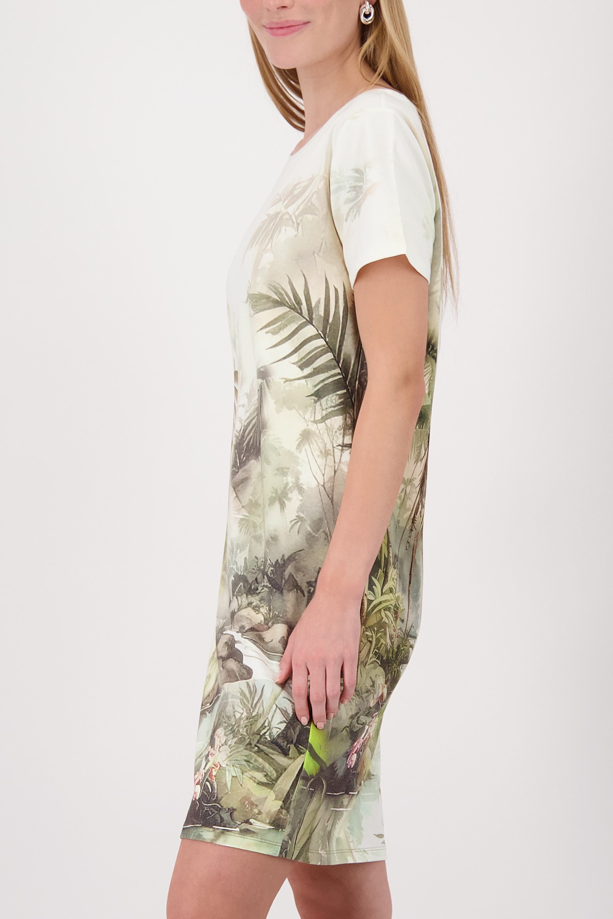Monari Shirtkleid »Kleid Tropical Allover« Ohne Tasche Regular fit mit tropischem Print