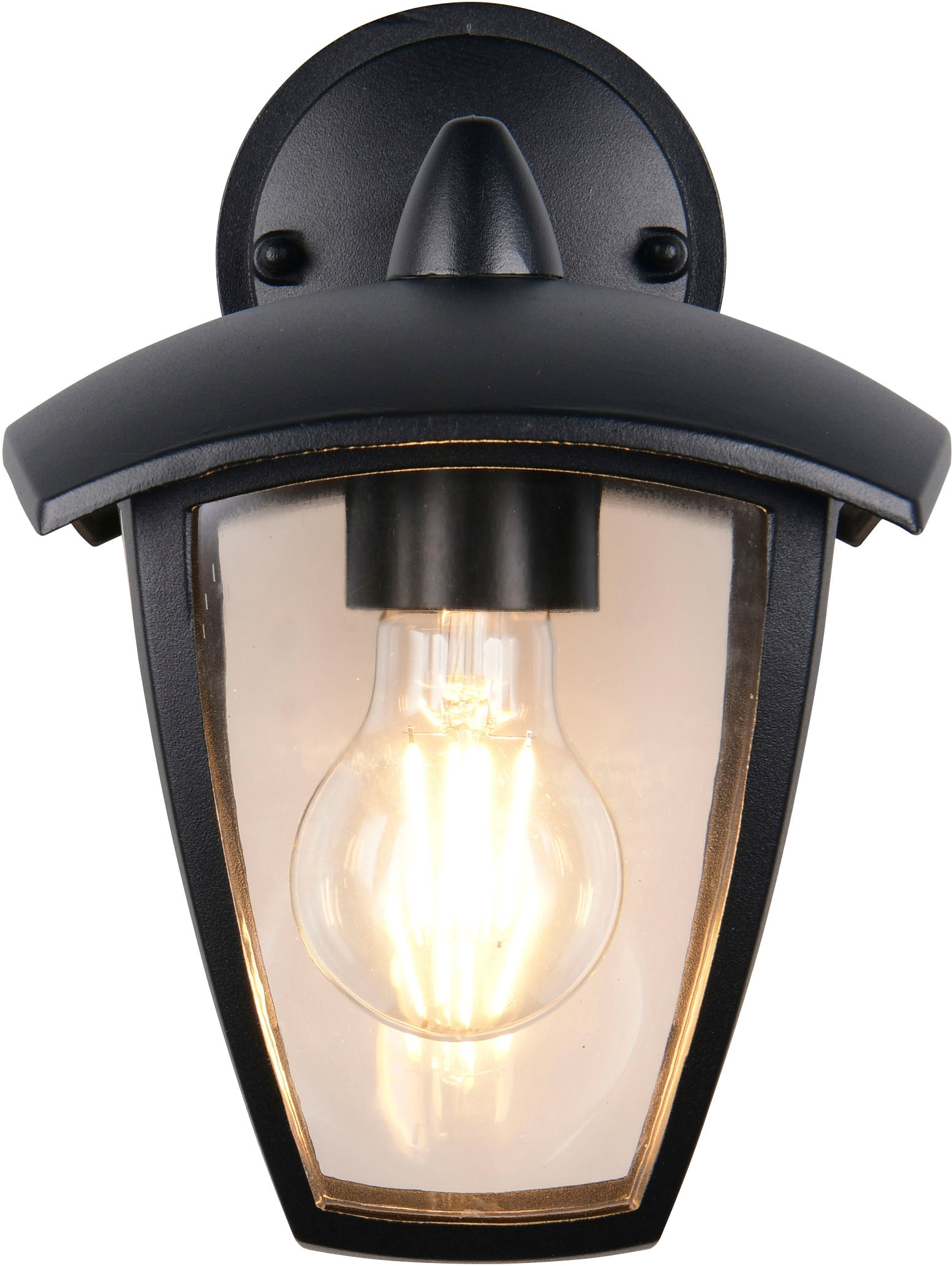 TRIO Leuchten Außen-Wandleuchte »VENTA, Laterne Hauswand Fassadenbeleuchtung, exkl 1x E27 max 10W, IP44« E27 1 Stk. warmweiß - kaltweiß Wandlampe Laternen-Optik, abwärts gerichtet, Schirm Kunststoff