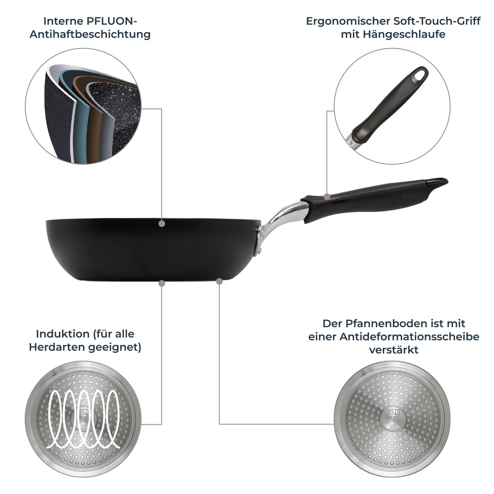 RESTO Kitchenware Wok »Antares, Bratpfanne antihaftbeschichtet und spülmaschinenfest« Aluminium 1 Stk. tlg. Induktion, für alle Herdarten geeignet