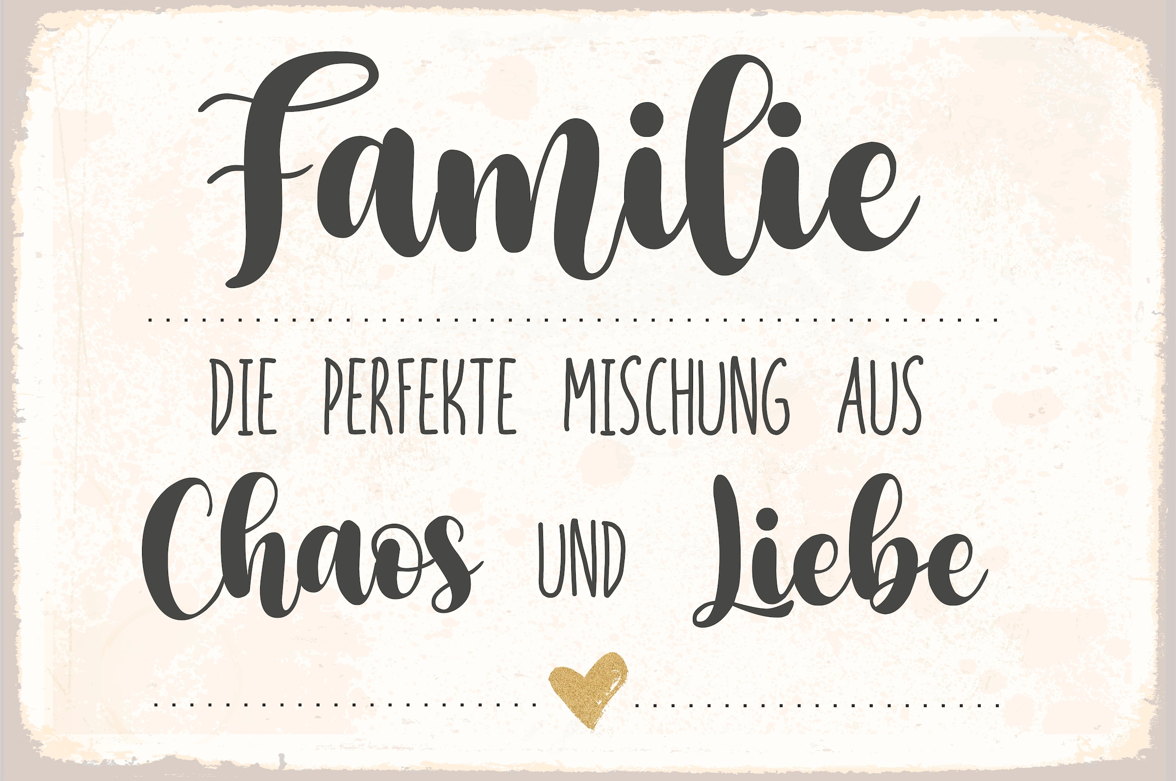 queence Metallbild »Familie«, Schriftzüge-Schriftzug, (1 St.), Stahlschild, Blechschild, Sprüche, Texte, Liebe & Familie