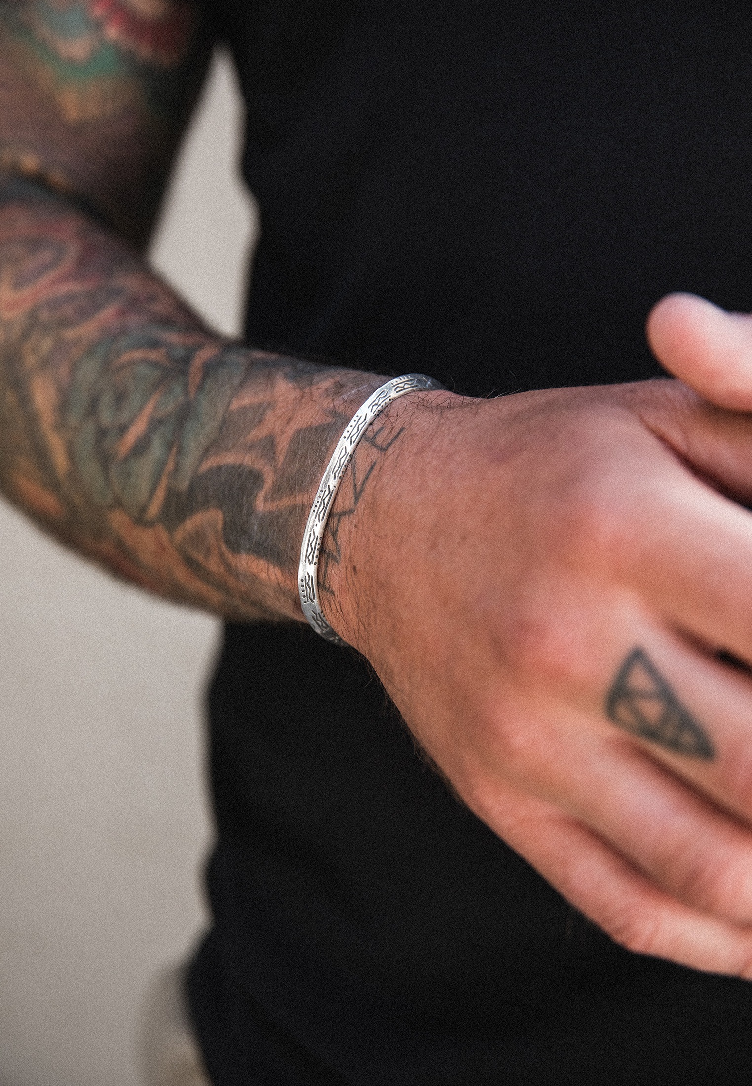 HAZE & GLORY Armreif »Armband Armreif - Azetec 925 Silber«