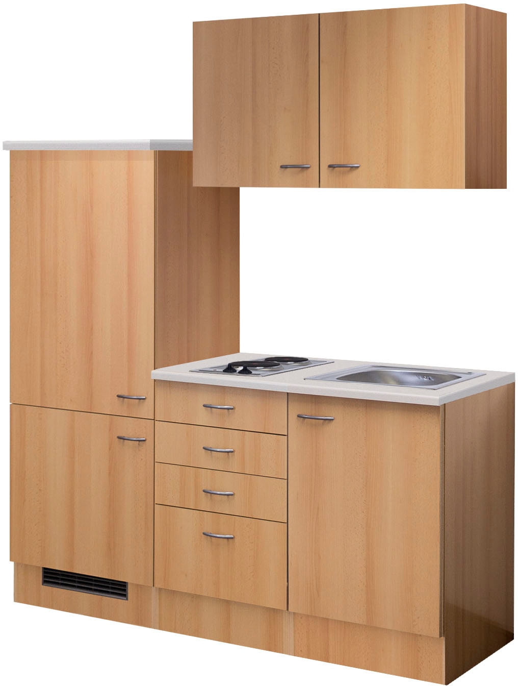 Flex-Well Küche »Nano«, Gesamtbreite 160 cm, mit Einbau-Kühlschrank,  Kochfeld und Spüle etc. im OTTO Online Shop