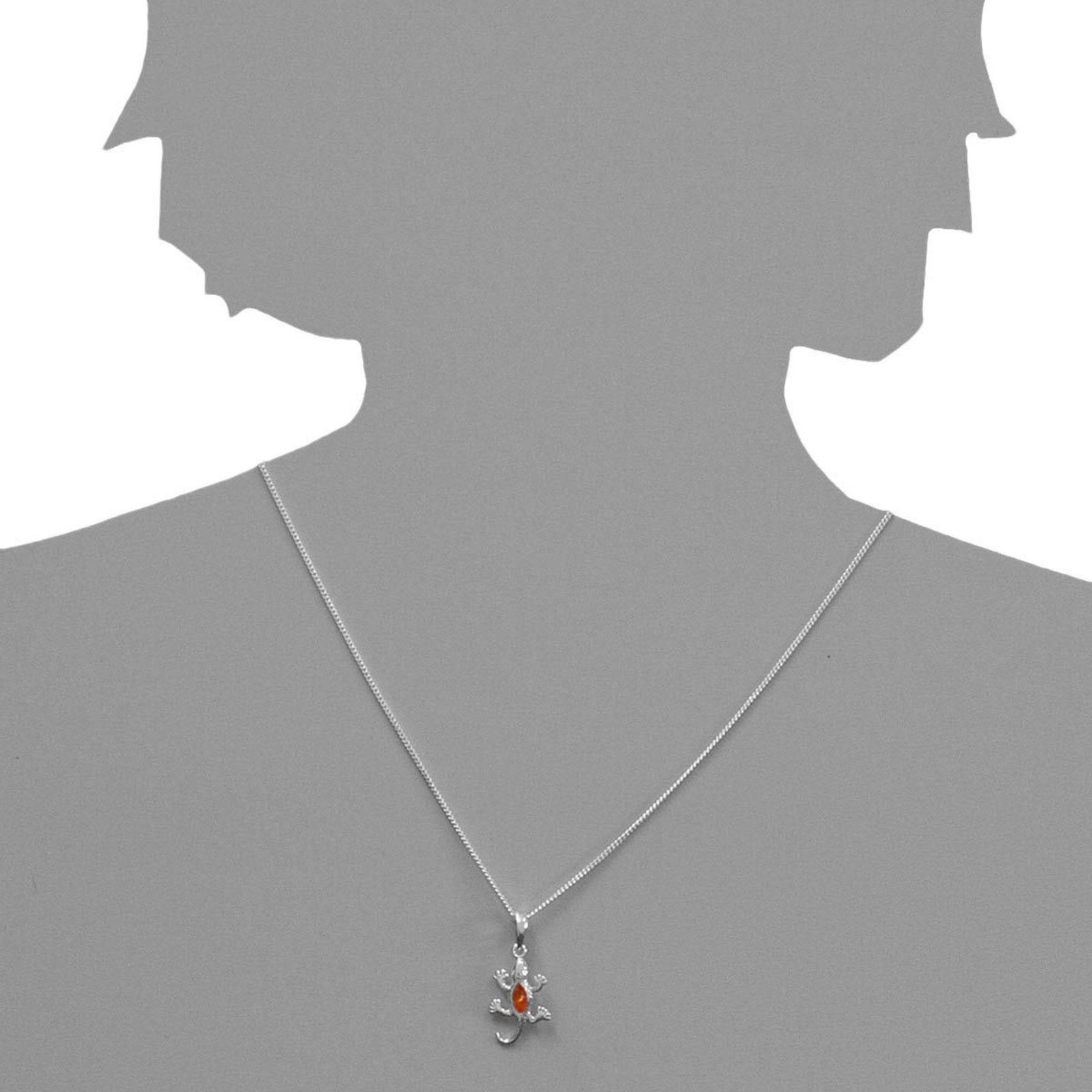 OSTSEE-SCHMUCK Kette mit Anhänger »- Salamander - Silber 925/000 - Bernstein«