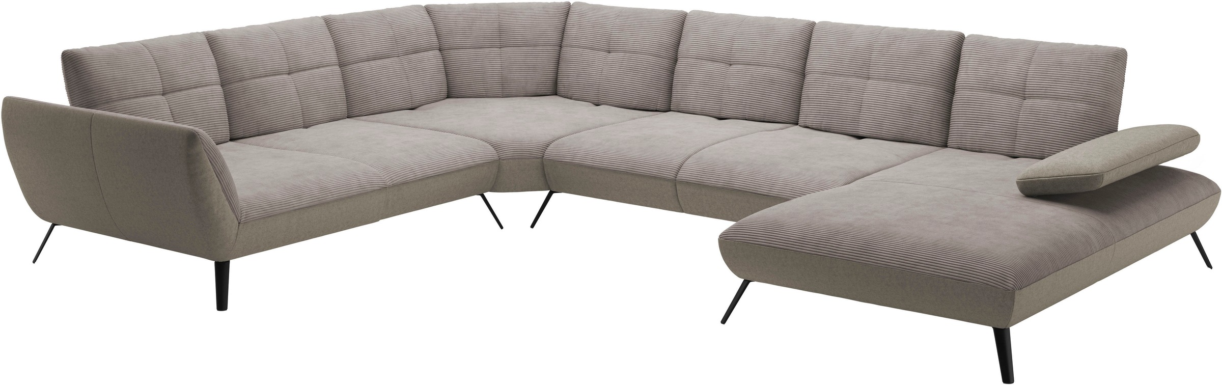 Places of Style Wohnlandschaft »Mikado U-Form«, inkl. Sitztiefenverstellung und Armteilverstellung