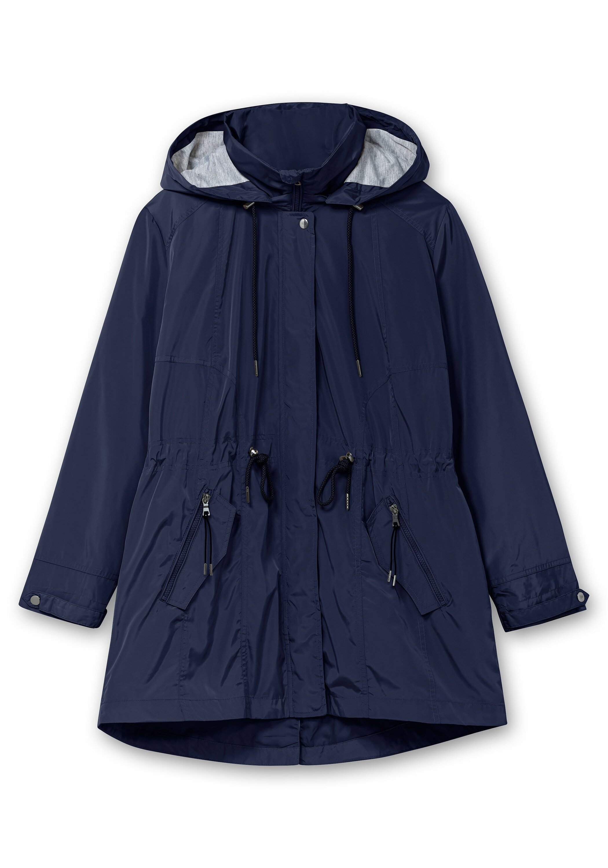 Sheego Parka »Parka in dezent schimmernder Optik«, mit Kapuze