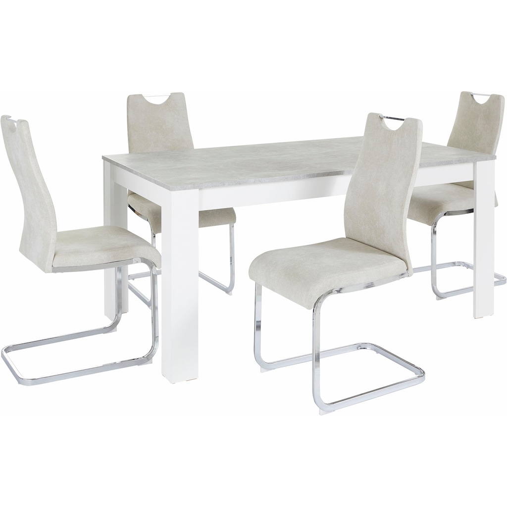 Homexperts Essgruppe »Zabona«, (Set, 5 tlg.), 4 Stühle und 1 Tisch