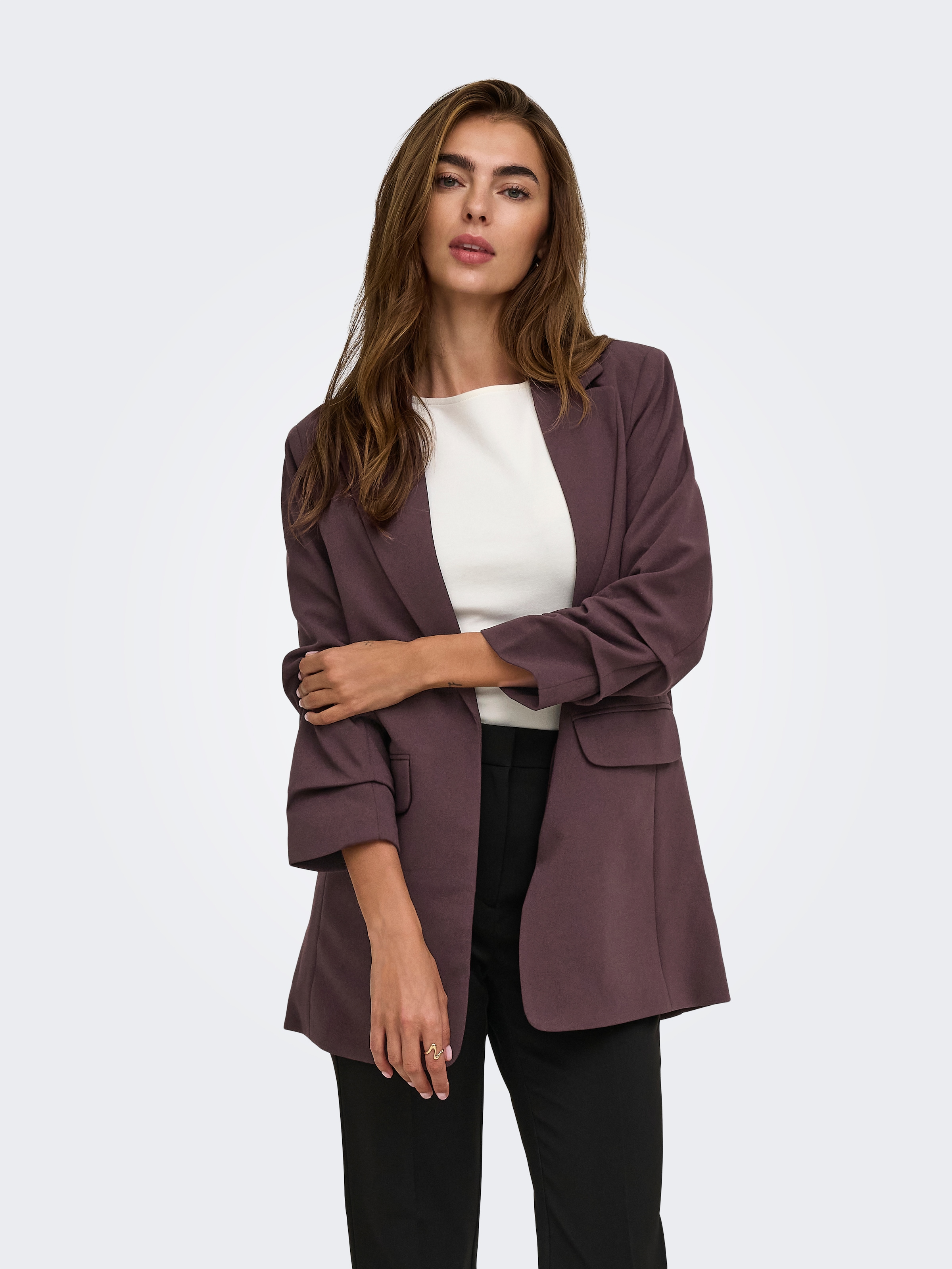 ONLY Longblazer »ONLKALINA 3/4 OPEN BLAZER CC TLR« Materialmix, loose fit