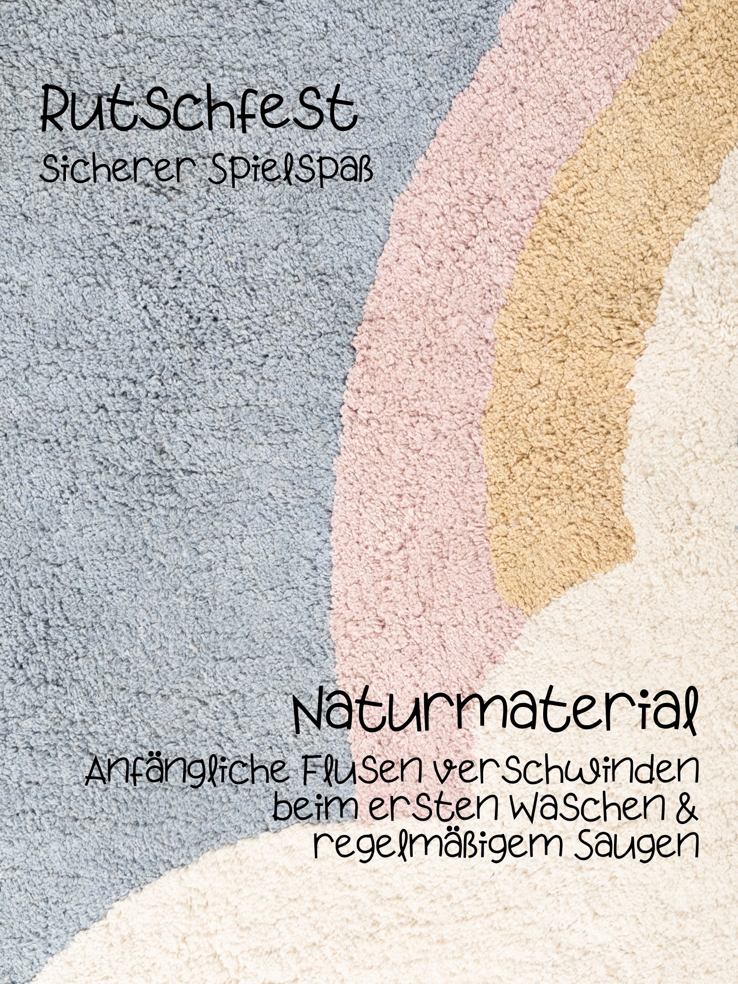 HANSE Home Kinderteppich »Nappi« rechteckig 10 mm Höhe Waschbar, Handgemacht, Baumwolle, Rutschfest Spielteppich Kinderzimmer