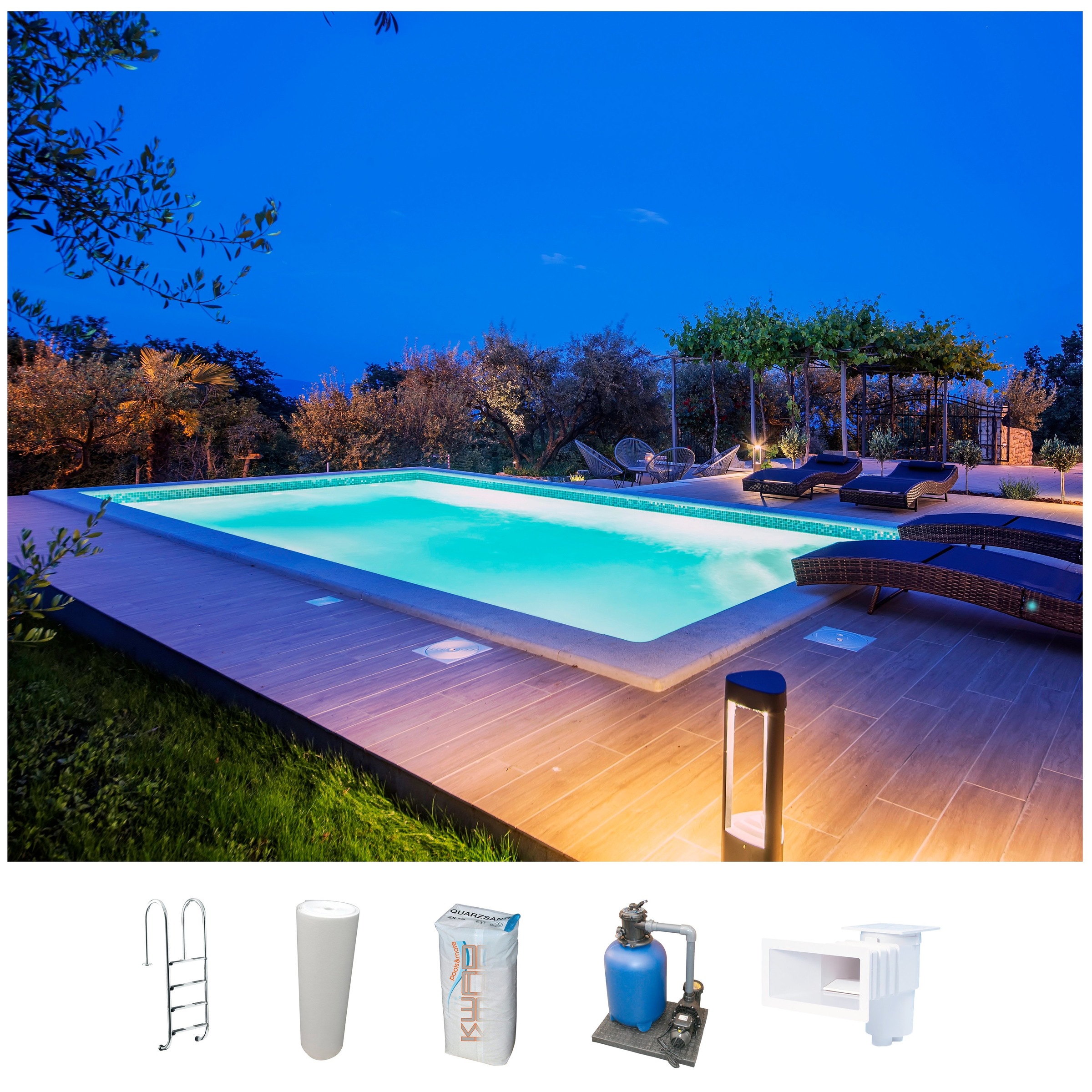 KWAD Rechteckpool »ALL IN«, (Set), BxLxH: 300x600x150 cm