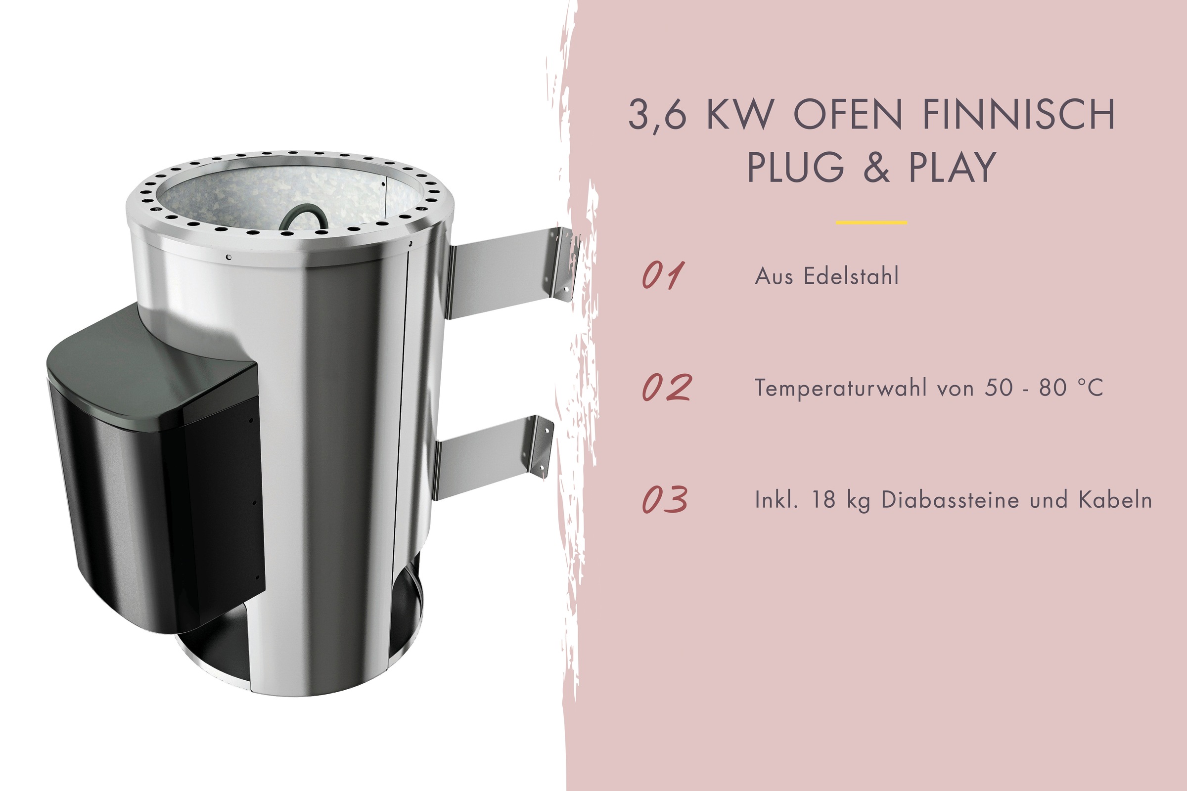 Karibu Sauna »Vivi 2« Set,  Mit 3,6 kW Ofen und externe Steuerung easy