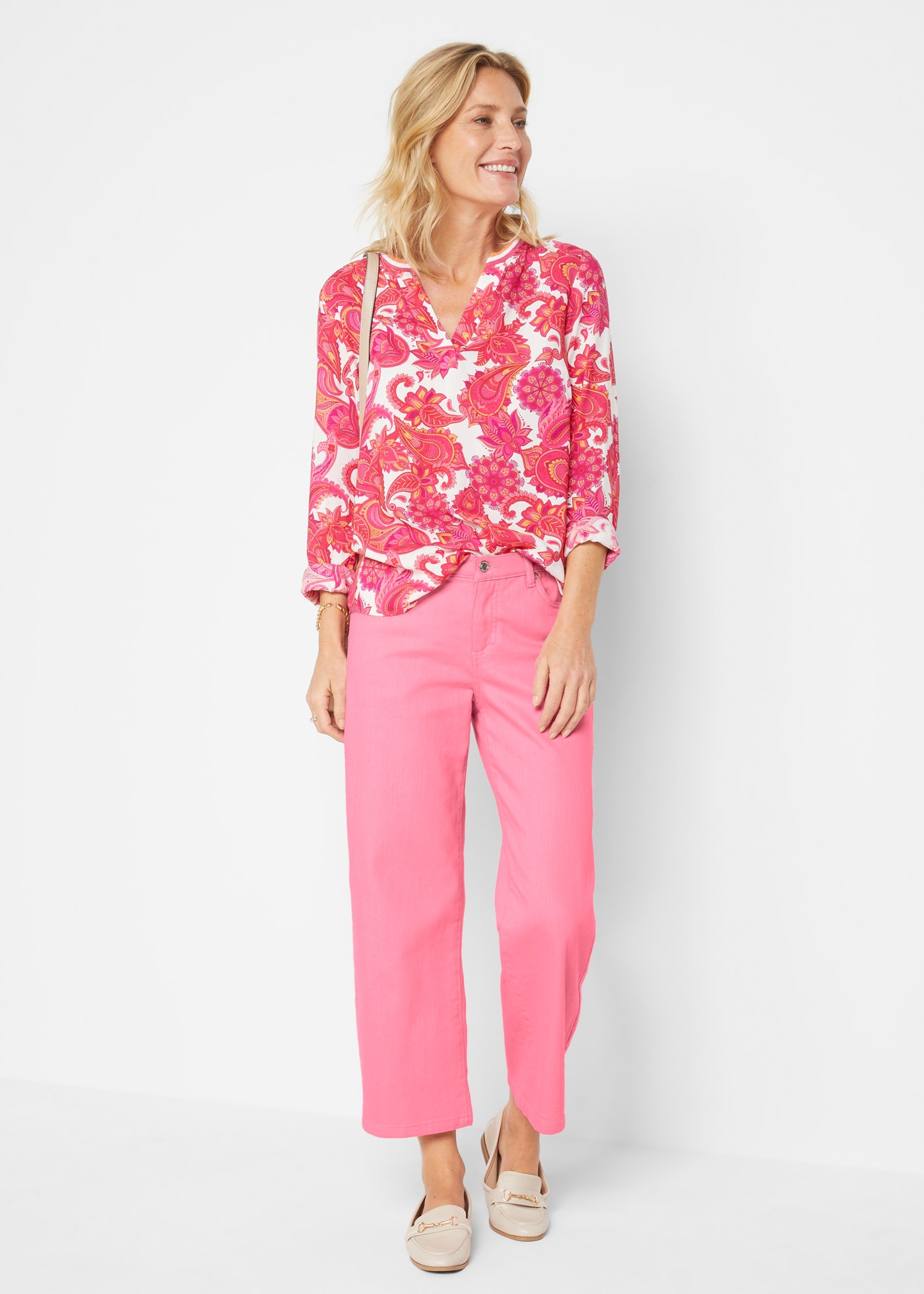 bonprix Tunika »Tunikabluse aus fließender Viskose« Tunikabluse aus fließender Viskose