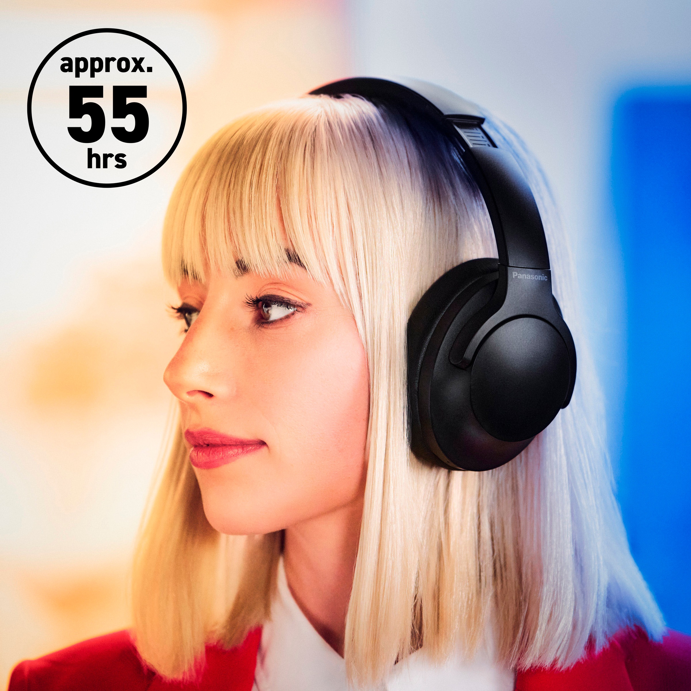 Panasonic Bluetooth-Kopfhörer »RB-HX330B«, A2DP Bluetooth-AVRCP Bluetooth-HFP-Bluetooth, Active Noise Cancelling (ANC)-Freisprechfunktion-Multi-Point-Verbindung-Sprachsteuerung-kompatibel mit Siri
