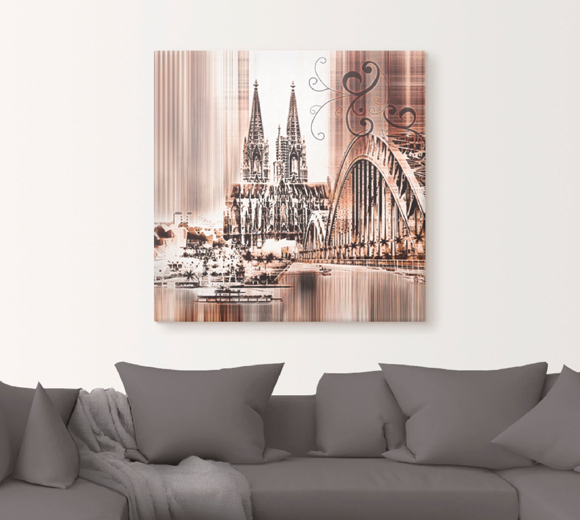 Artland Wandbild »Köln Skyline Collage VI«, Architektonische Elemente, (1 St.), als Leinwandbild, Wandaufkleber in verschied. Größen