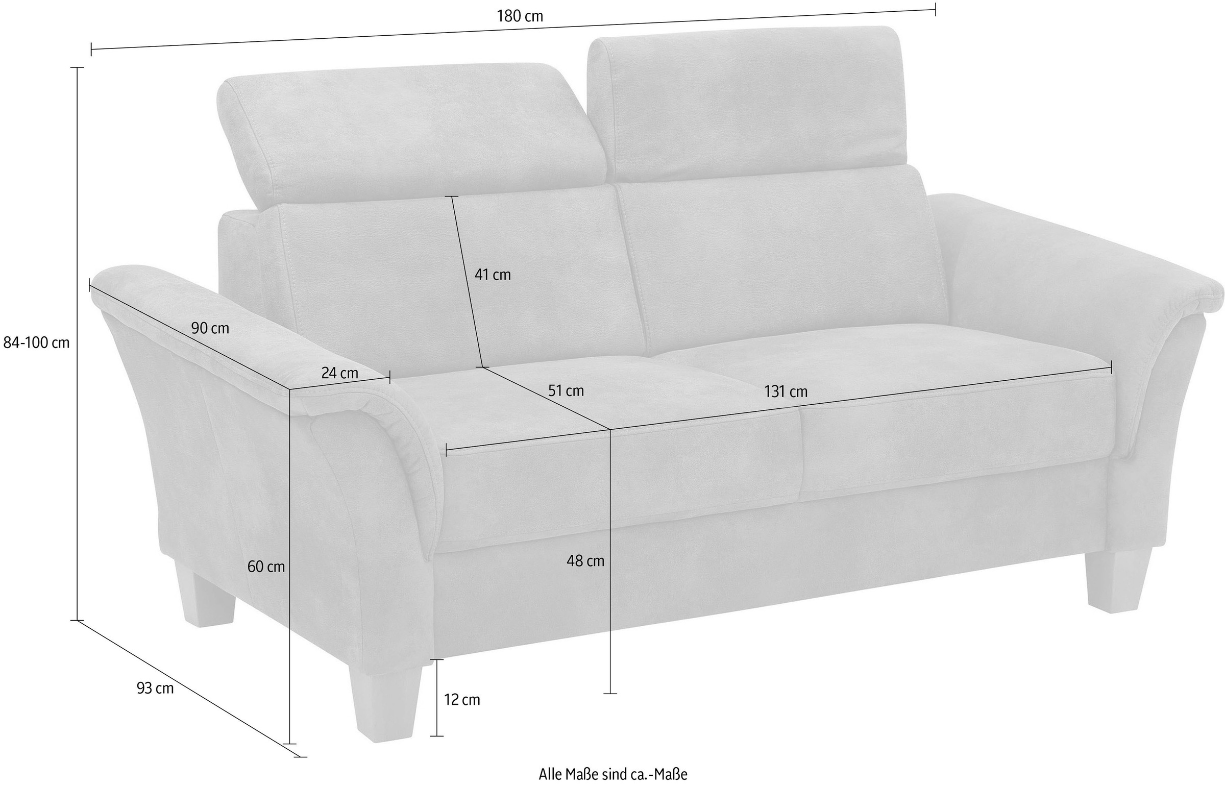 Home affaire 2,5-Sitzer »Conville« inkl. Kopfteilverstellung