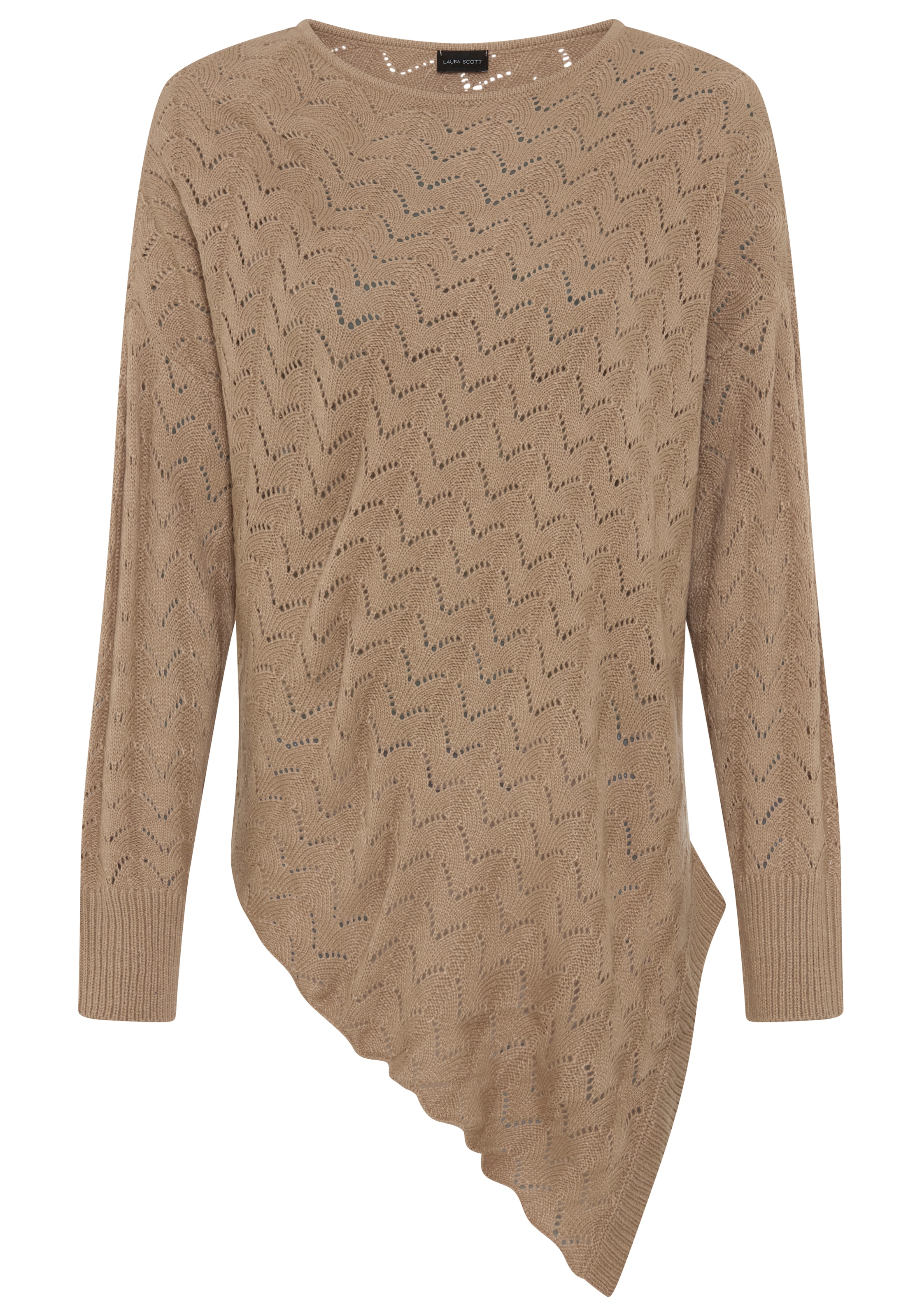 Laura Scott Ajourpullover »mit oversize-Passform und Fledermausärmeln« mit moderner, asymmetrischer Passform