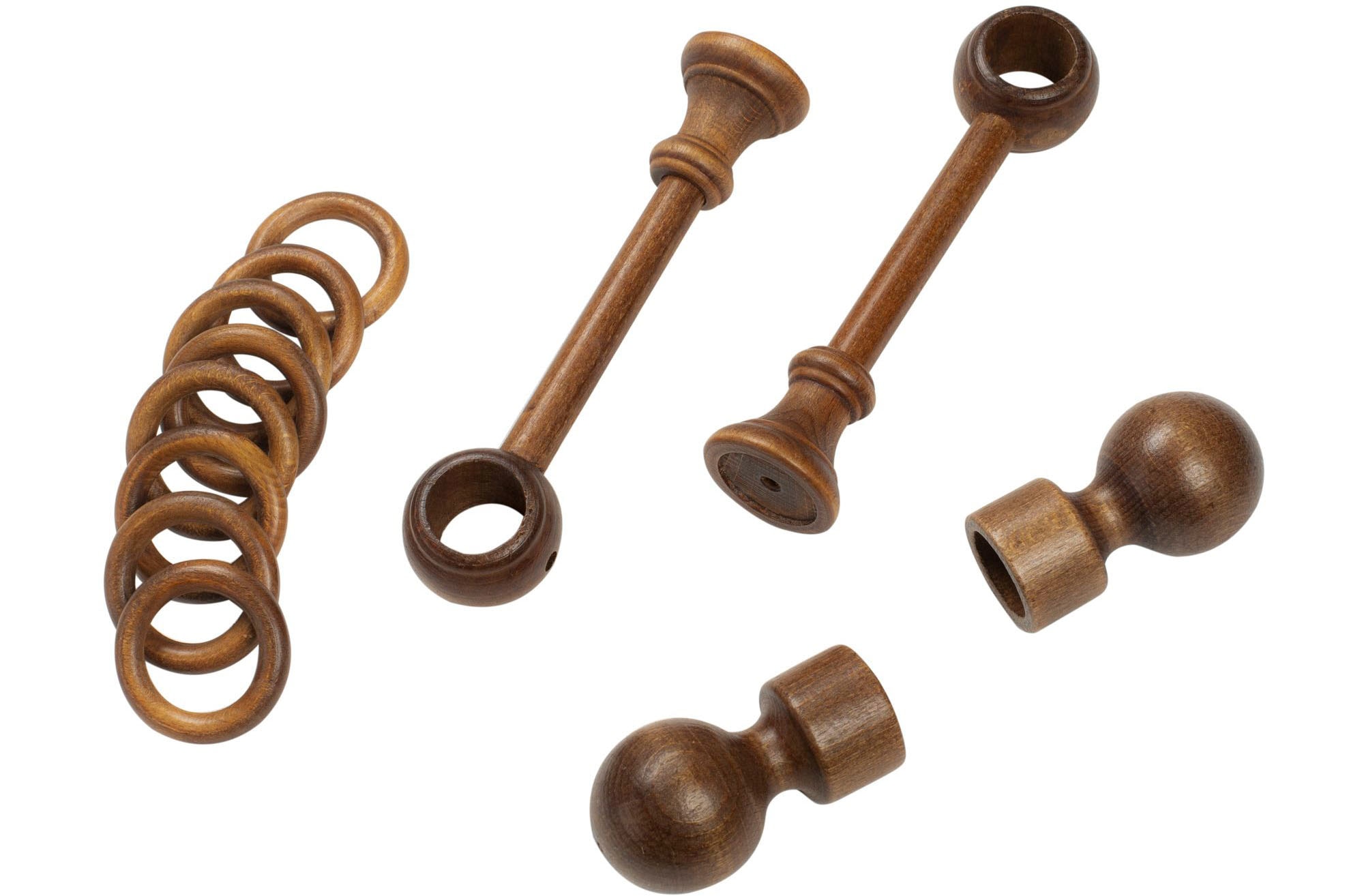 SN DECO GROUP Gardinenstange »Giro«, 1 läufig-läufig, Fixmaß, 28 mm, Holz, verschiedene Längen und Farben, Komplettset