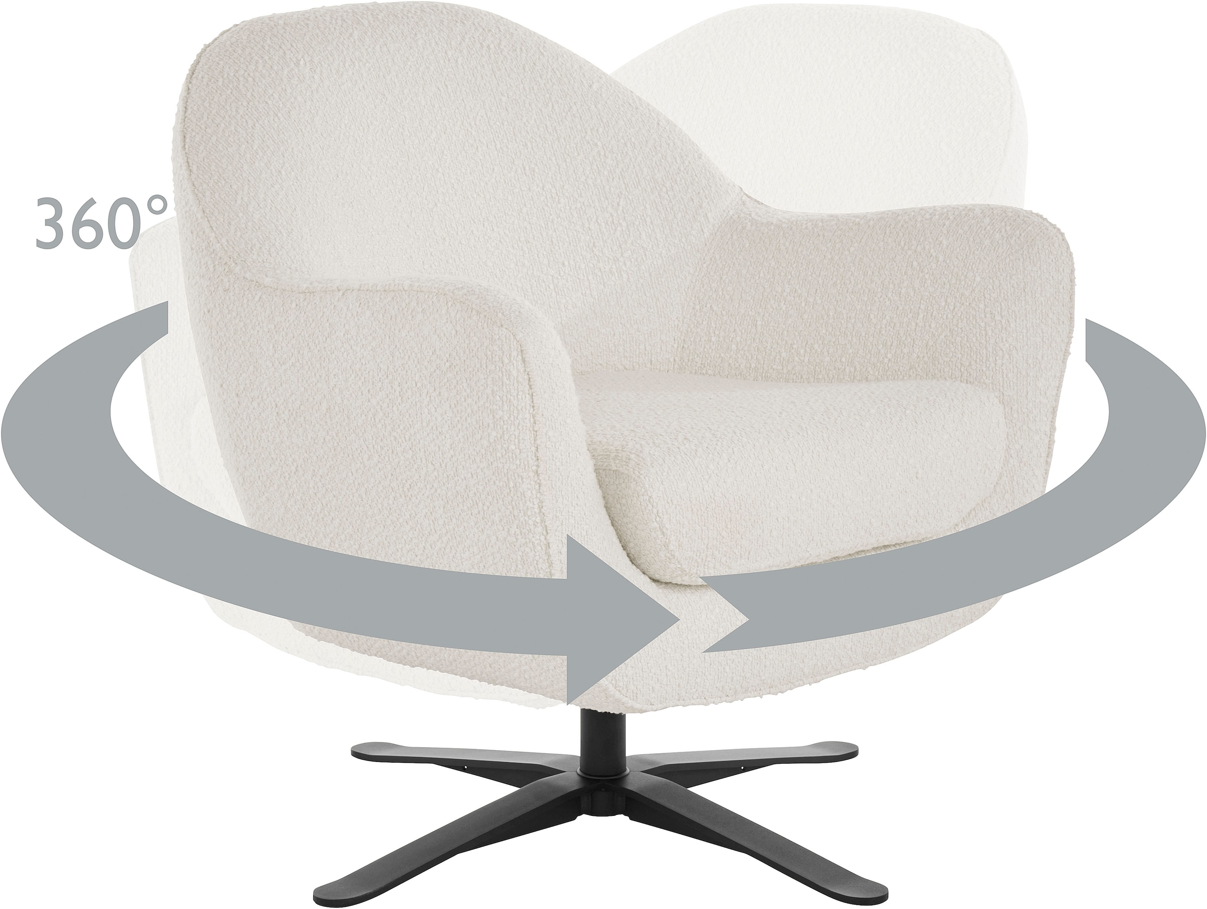 andas Drehsessel »Stavre, Loungesessel«, in moderner Optik, mit elegantem Drehfuß
