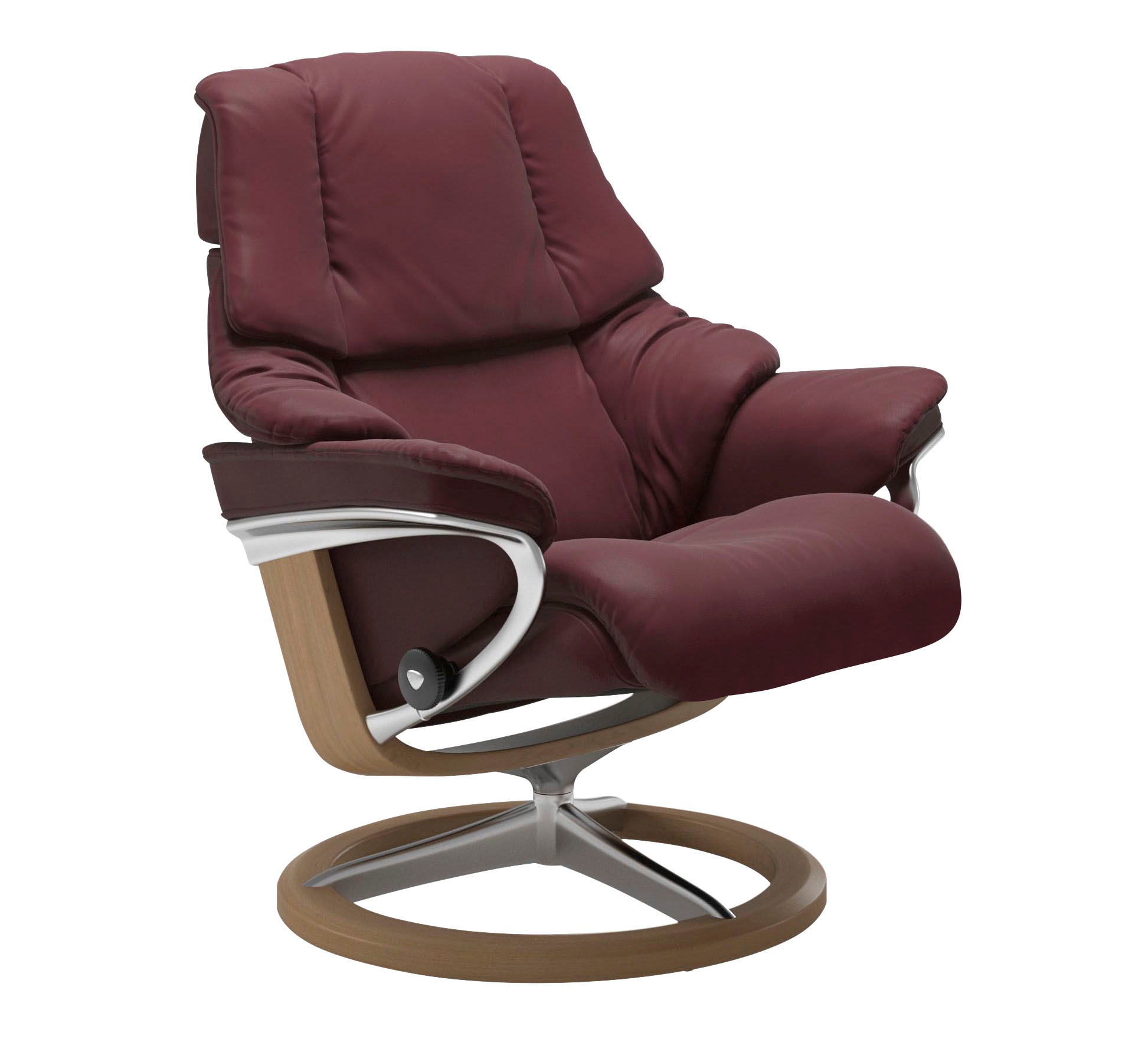 Stressless® Relaxsessel »Reno«, (Set, Relaxsessel mit Hocker), mit Hocker, mit Signature Base, Größe S, M & L, Gestell Eiche