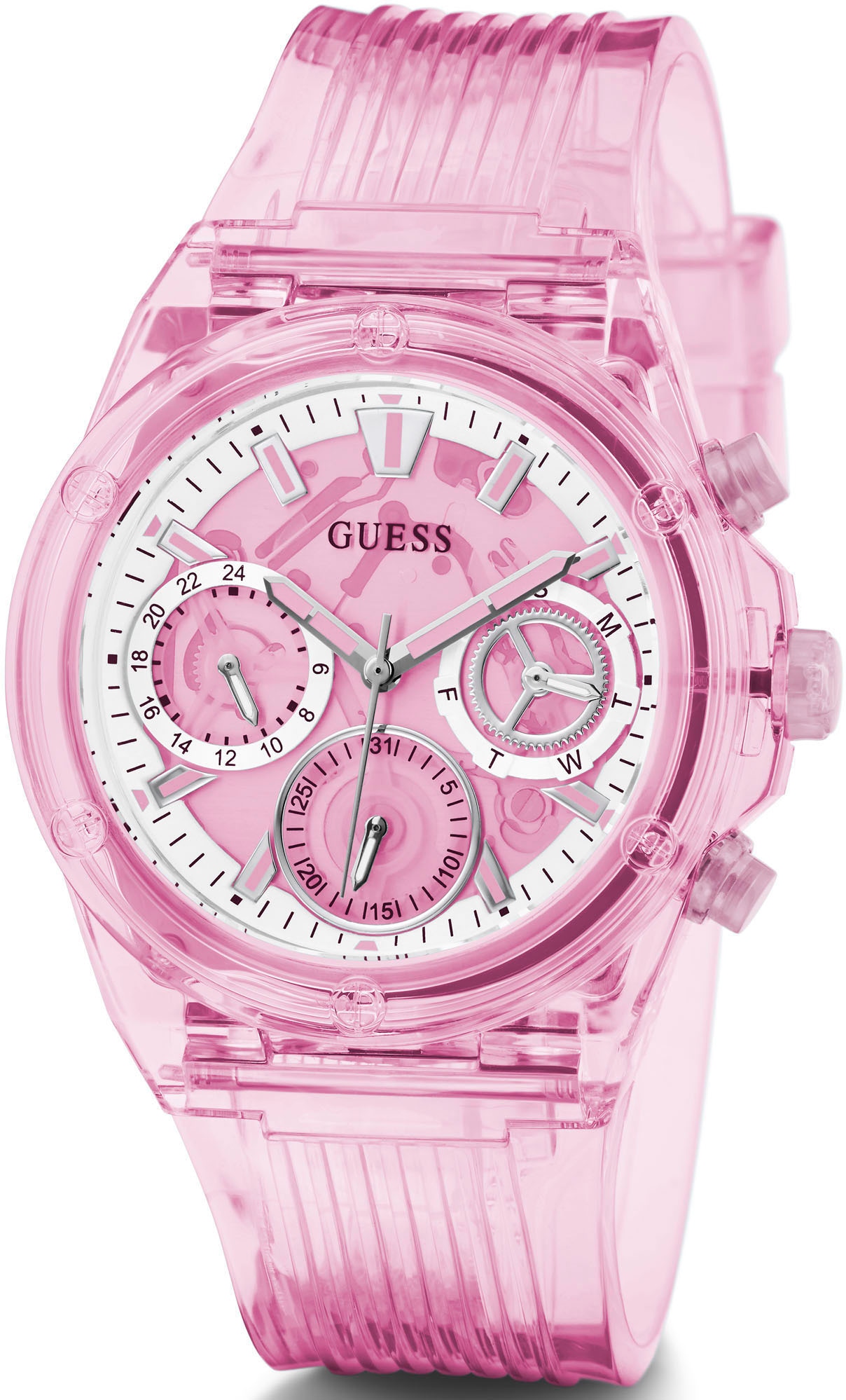 Guess Multifunktionsuhr »ATHENA«, Armbanduhr, Quarzuhr, Damenuhr