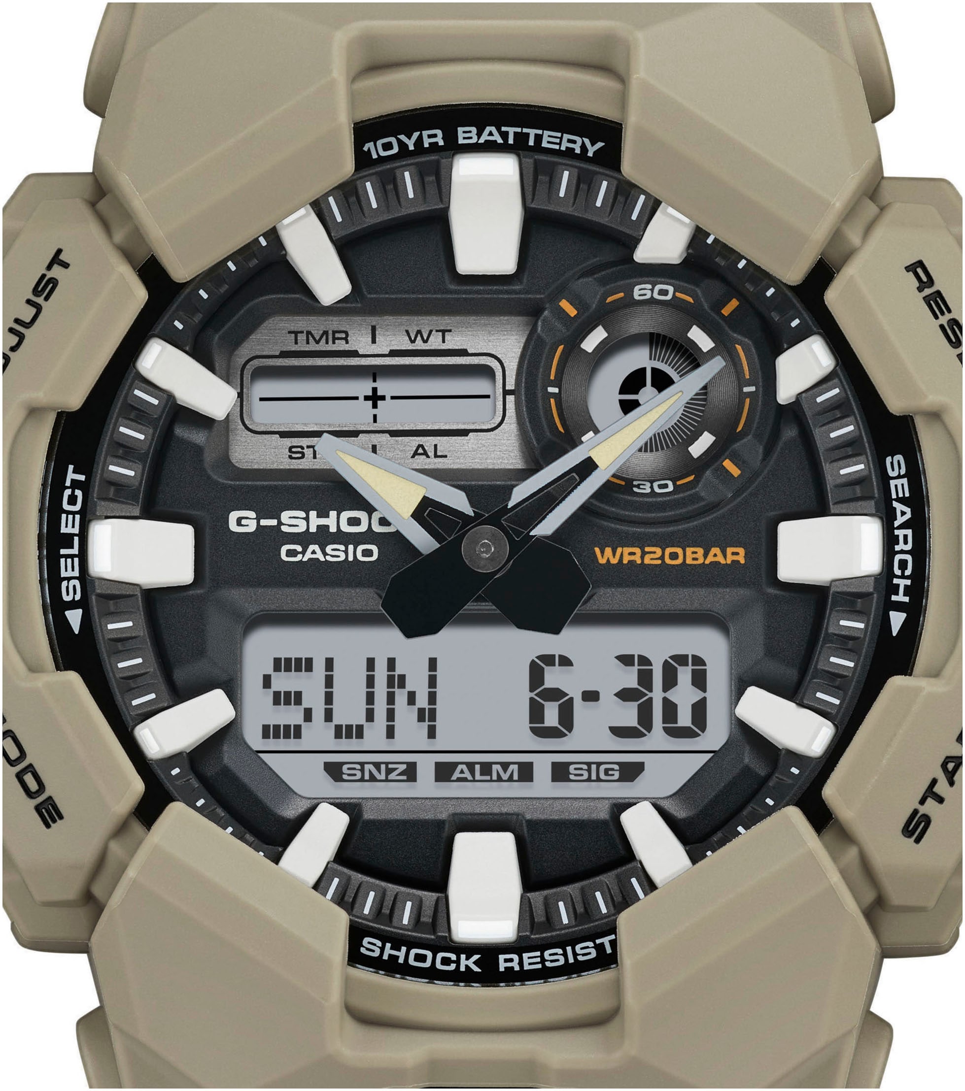 CASIO G-SHOCK Chronograph, Quarzuhr, Armbanduhr,Herrenuhr, digital,Resinband, bis 20 bar wasserd.
