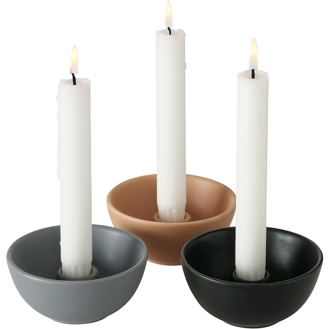 BOLTZE Kerzenleuchter »Franyo«, (Set, 3 St.), aus Stein im OTTO Online Shop