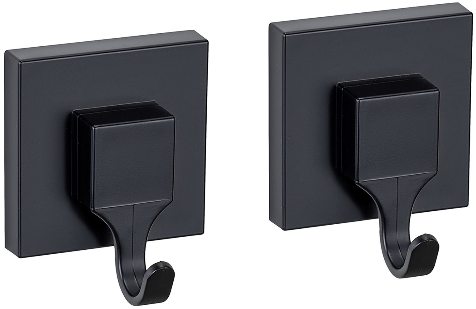 Wenko Wandhaken »Vacuum-Loc Modell Quadro« aus Kunststoff für Handtücher in schwarz, Größe B/H/L: 6 cm x 7 cm x 5 cm