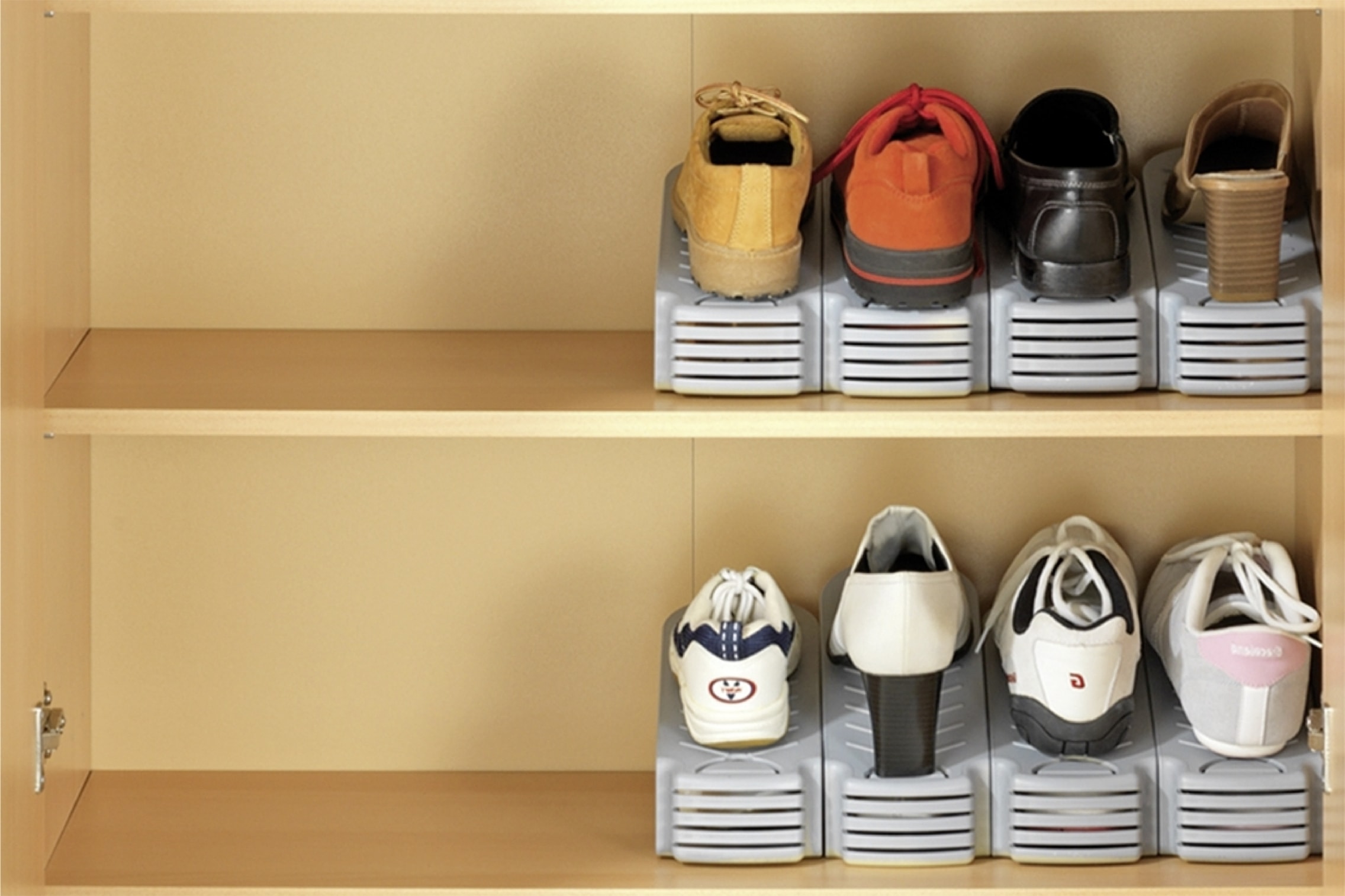 Maximex Schuhstapler »4er«, (Set, 4 tlg.), Schuhhalter, 50 % mehr Platz im Schuhschrank, Kunststoff, 4-teilig