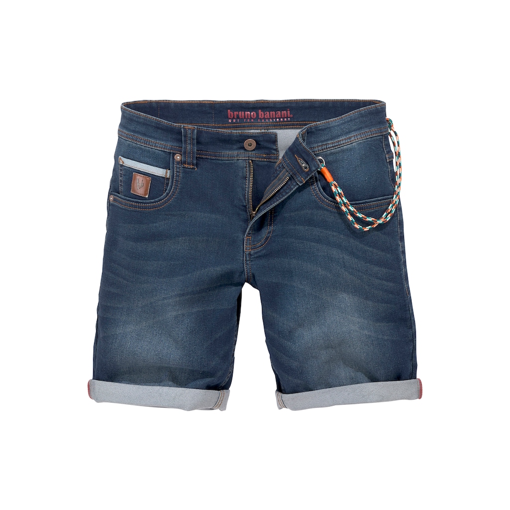 Bruno Banani Jeansshorts, (Set, 2 tlg., mit Band), mit abnehmbarer Hosenkette