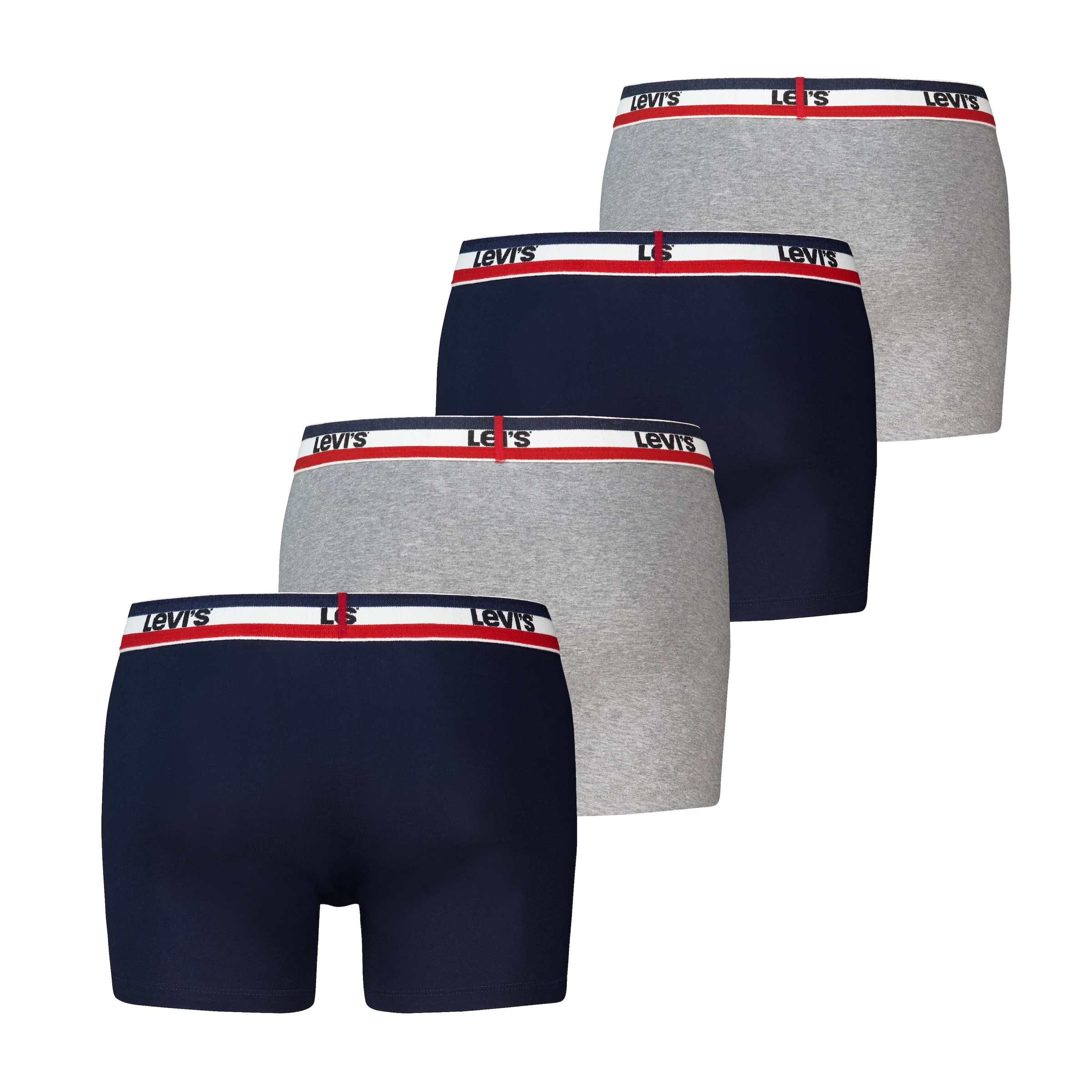 Levi's® Boxershorts »LEVIS MEN REPEAT SPW LOGO BOXER BRIEF« 4er Pack,  mit gestreiftem Logobund, ohne Eingriff