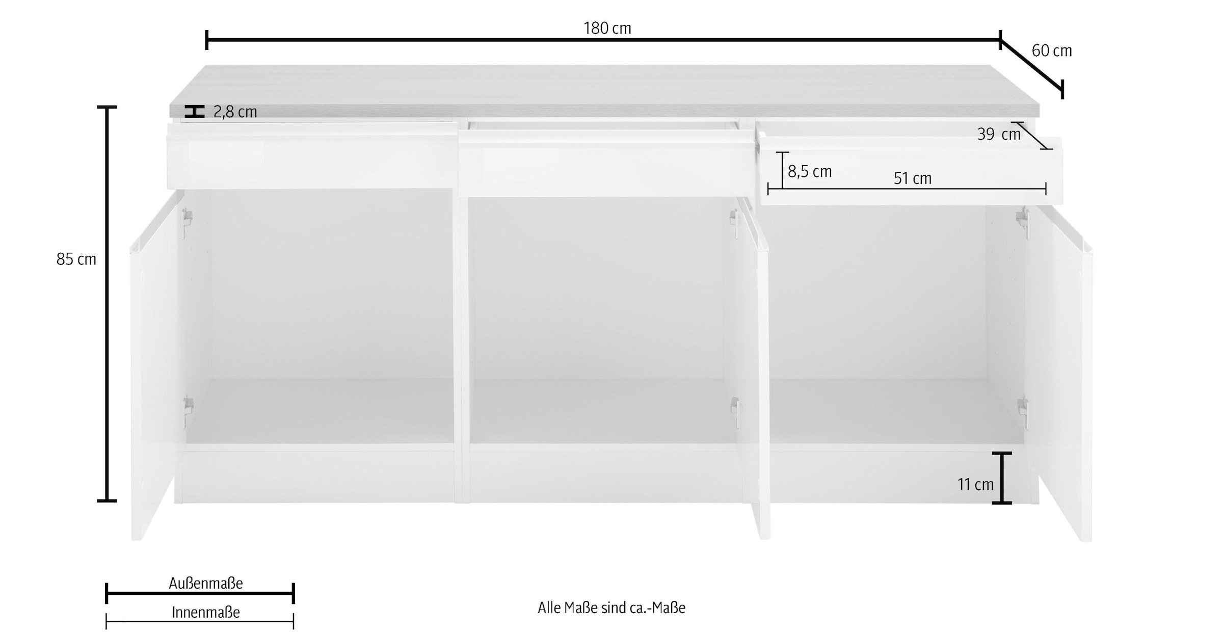 Shop Unterschrank MÖBEL Online Breite HELD OTTO cm »Ohio«, 180 im