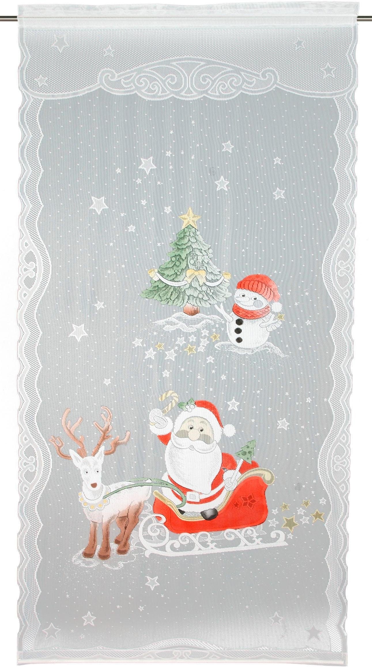 WILLKOMMEN ZUHAUSE by ALBANI GROUP Vorhang »Rentier«, HxB: 225x100, Jacquard-Fensterbild