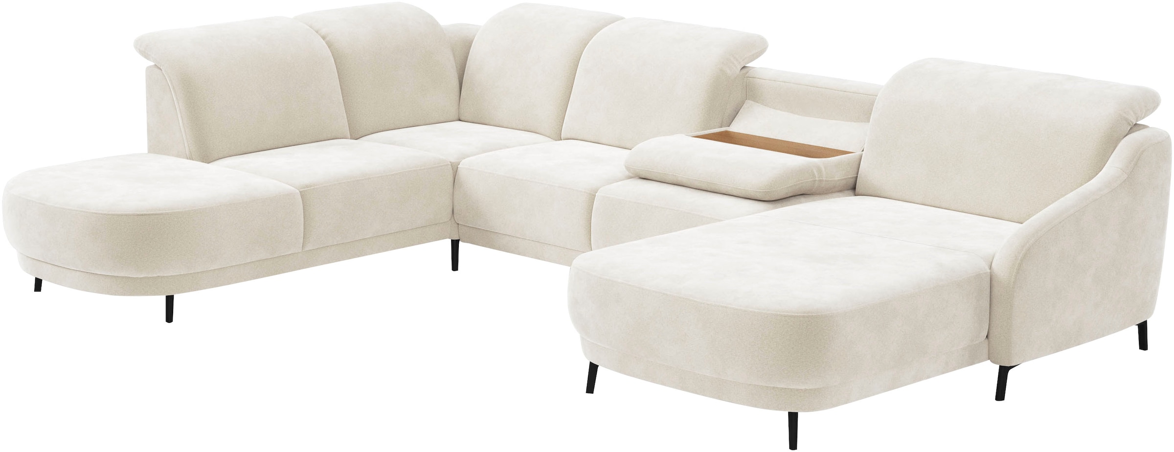 sit&more Wohnlandschaft »Blues U-Form«, inkl. Kopfteilverstellung, wahlweise mit Klapptisch und USB