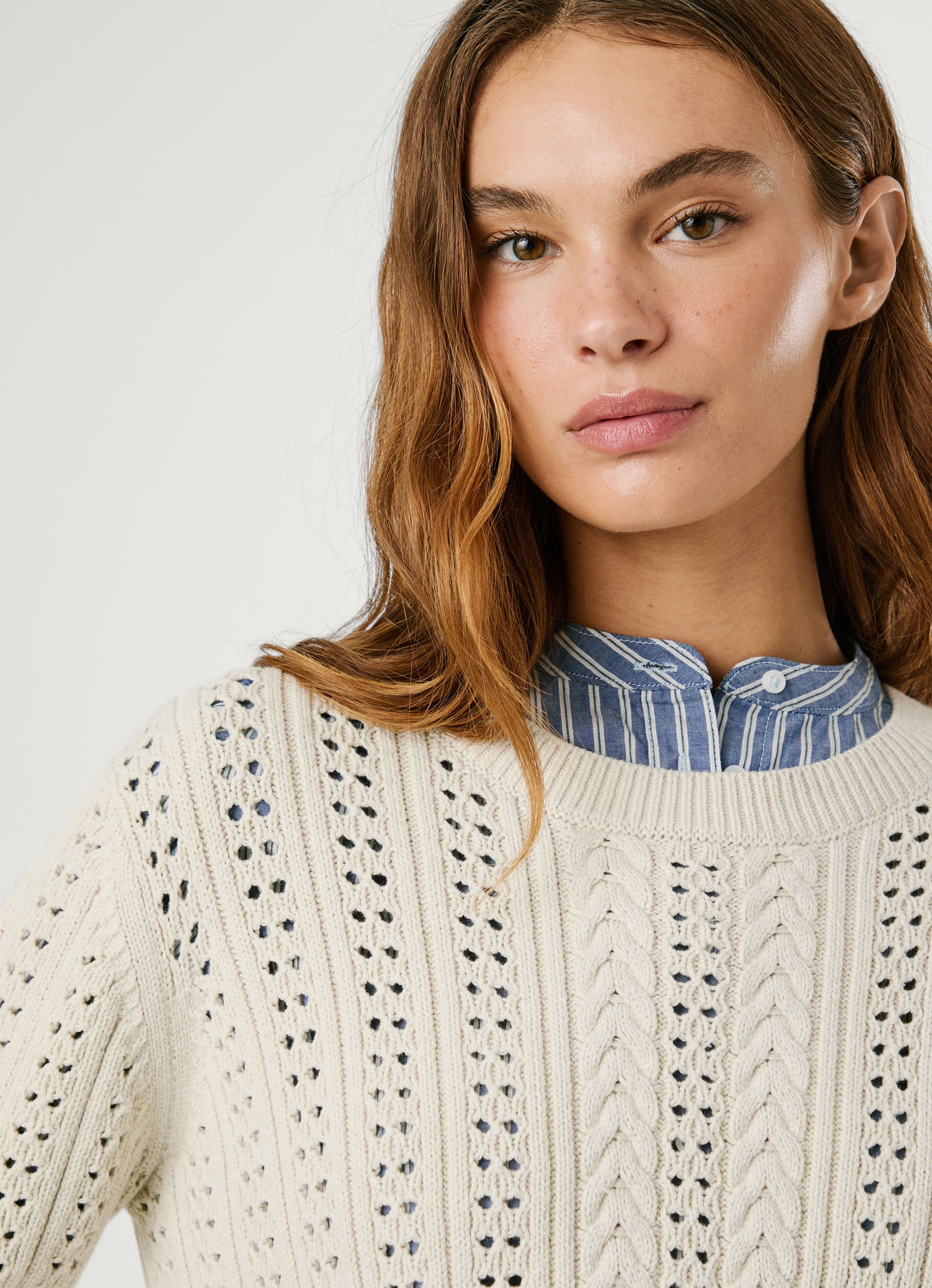 Pepe Jeans Strickpullover »CANDIDE«, mit Lochmuster